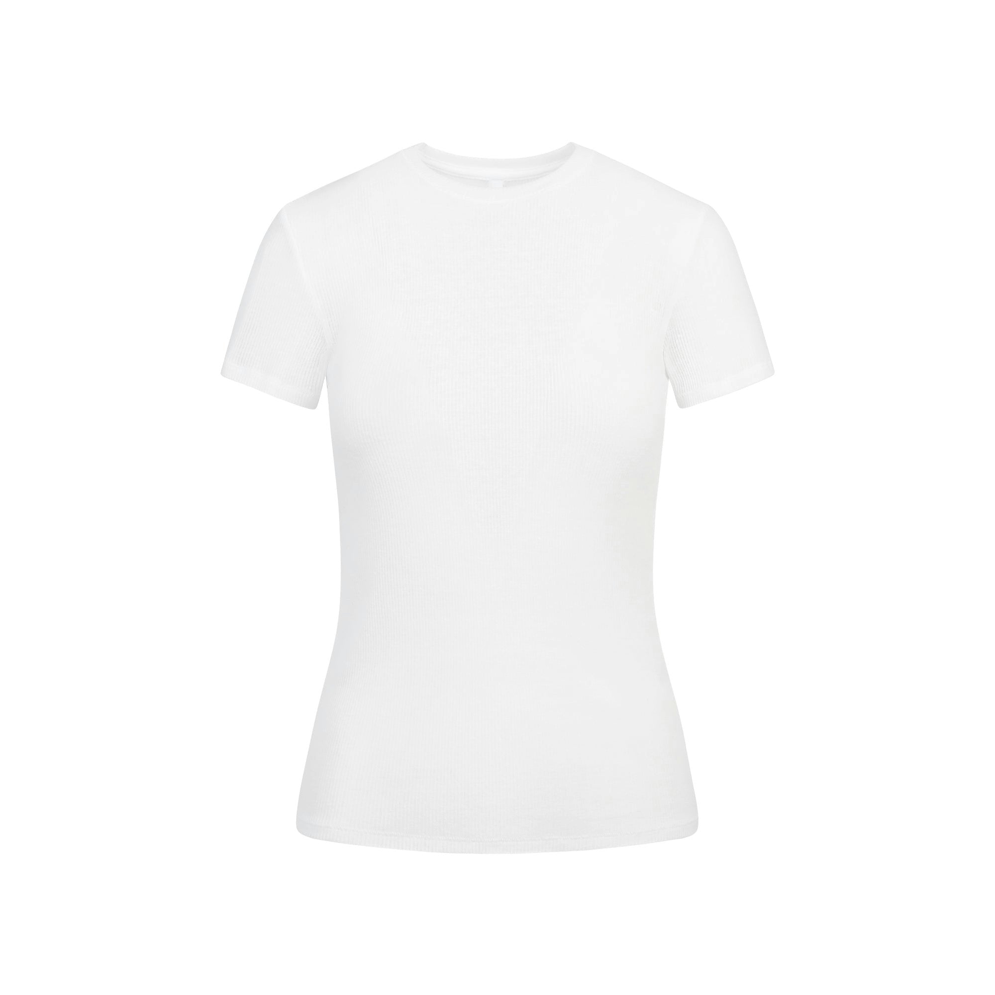 Skims Sheer Rib T-Shirt Snow