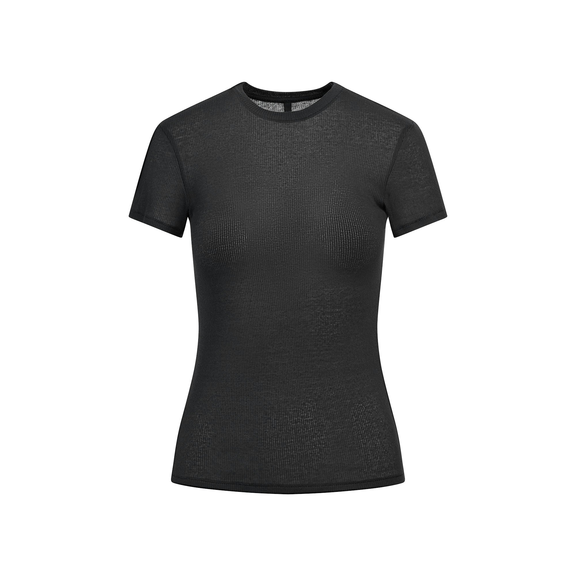 Skims Sheer Rib T-Shirt Soot