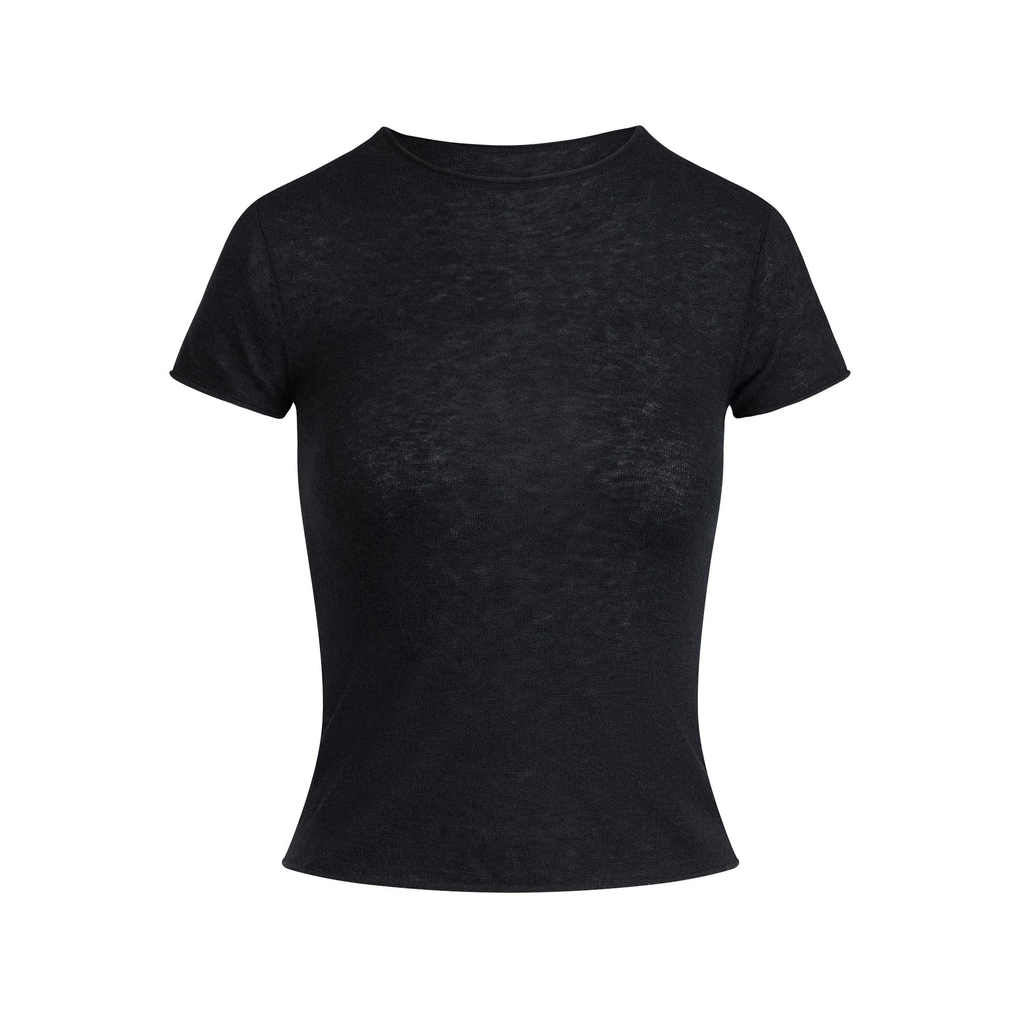Skims Featherweight Cashmere Tee Onyx