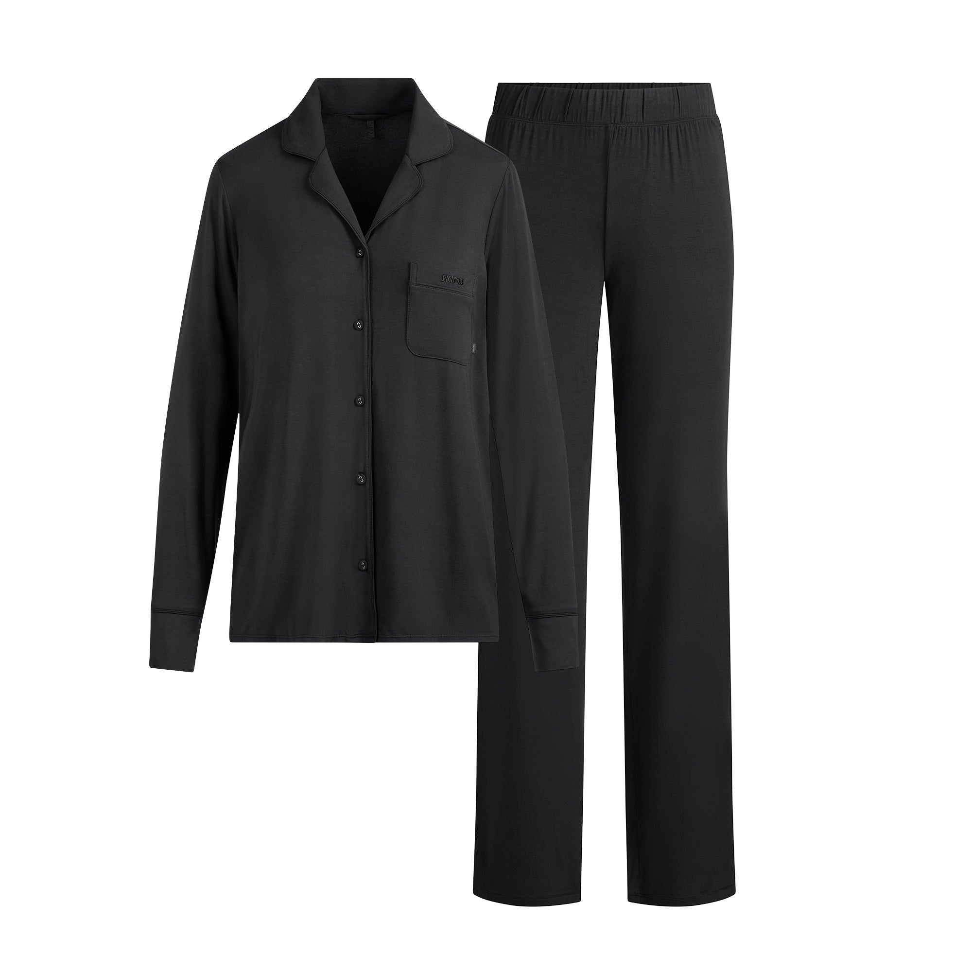 Skims Skims Sleep Long Sleeve Button Up Set Onyx