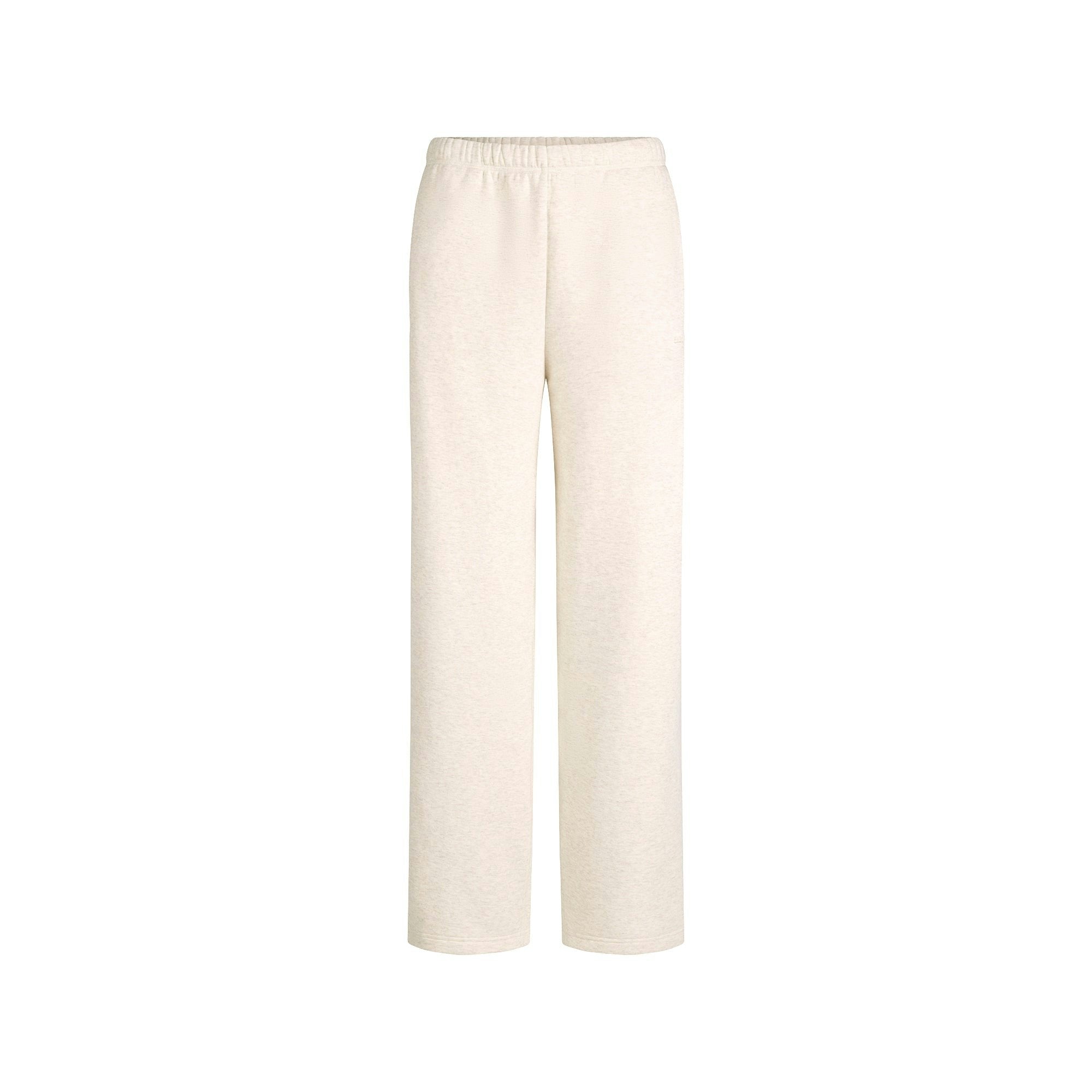 Skims Cotton Fleece Classic Straight Leg Pant Oatmeal Heather