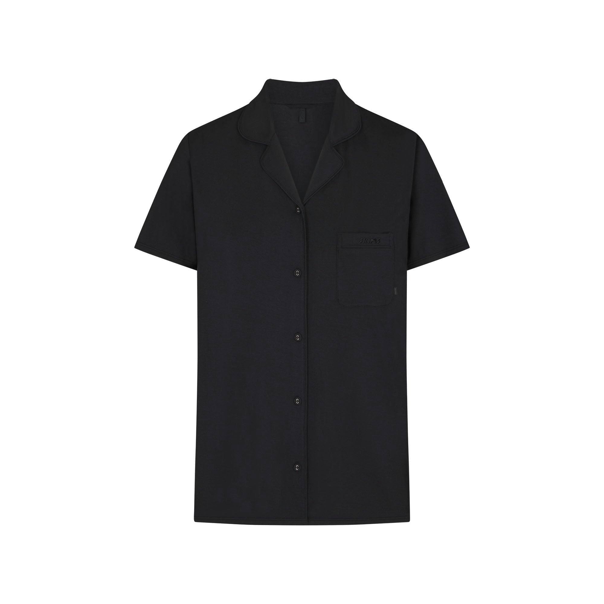 Skims Skims Sleep Short Sleeve Button Up Set Onyx