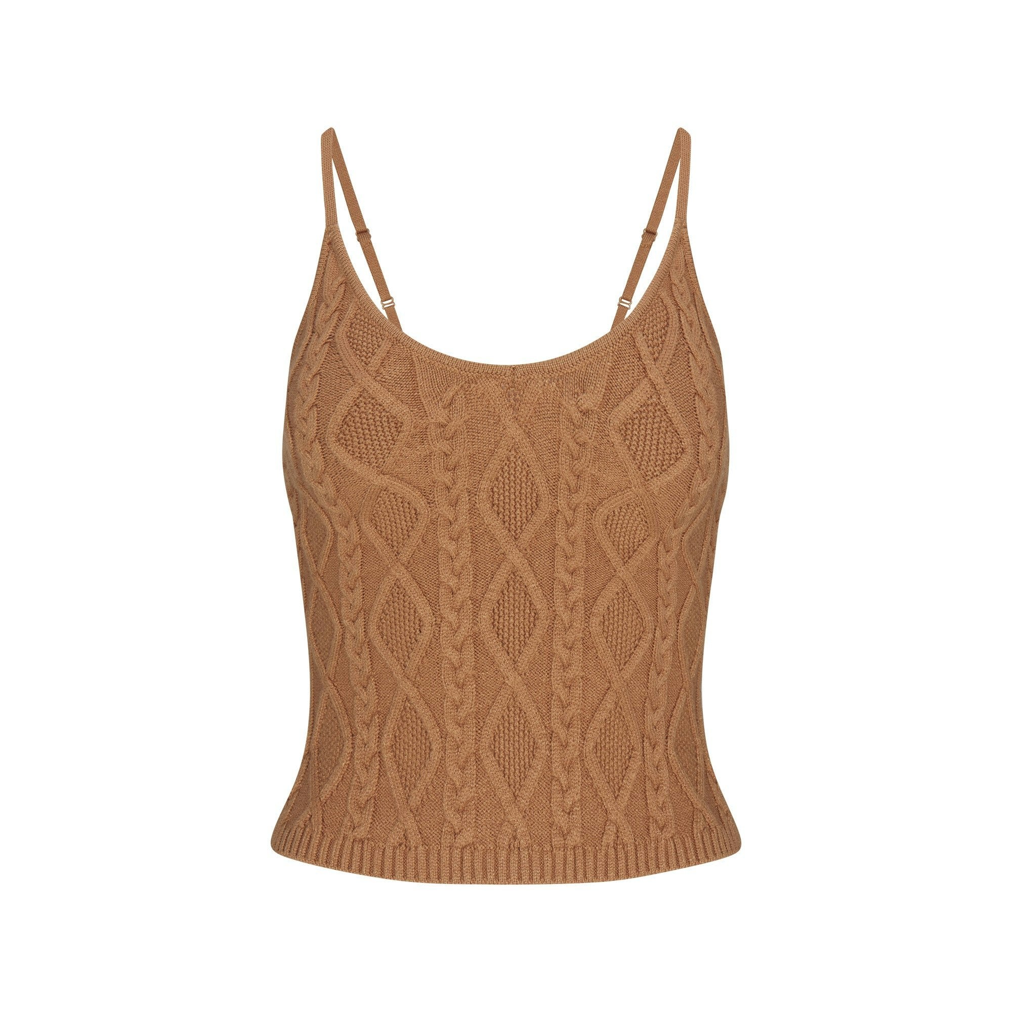 Skims Sweater Knits Cable Knit Cami Dark Honey