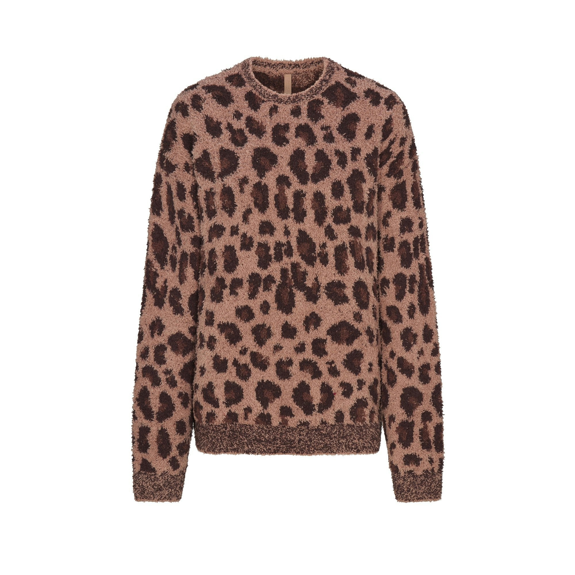 Skims Cozy Oversized Crewneck Pullover Sienna Leopard Print