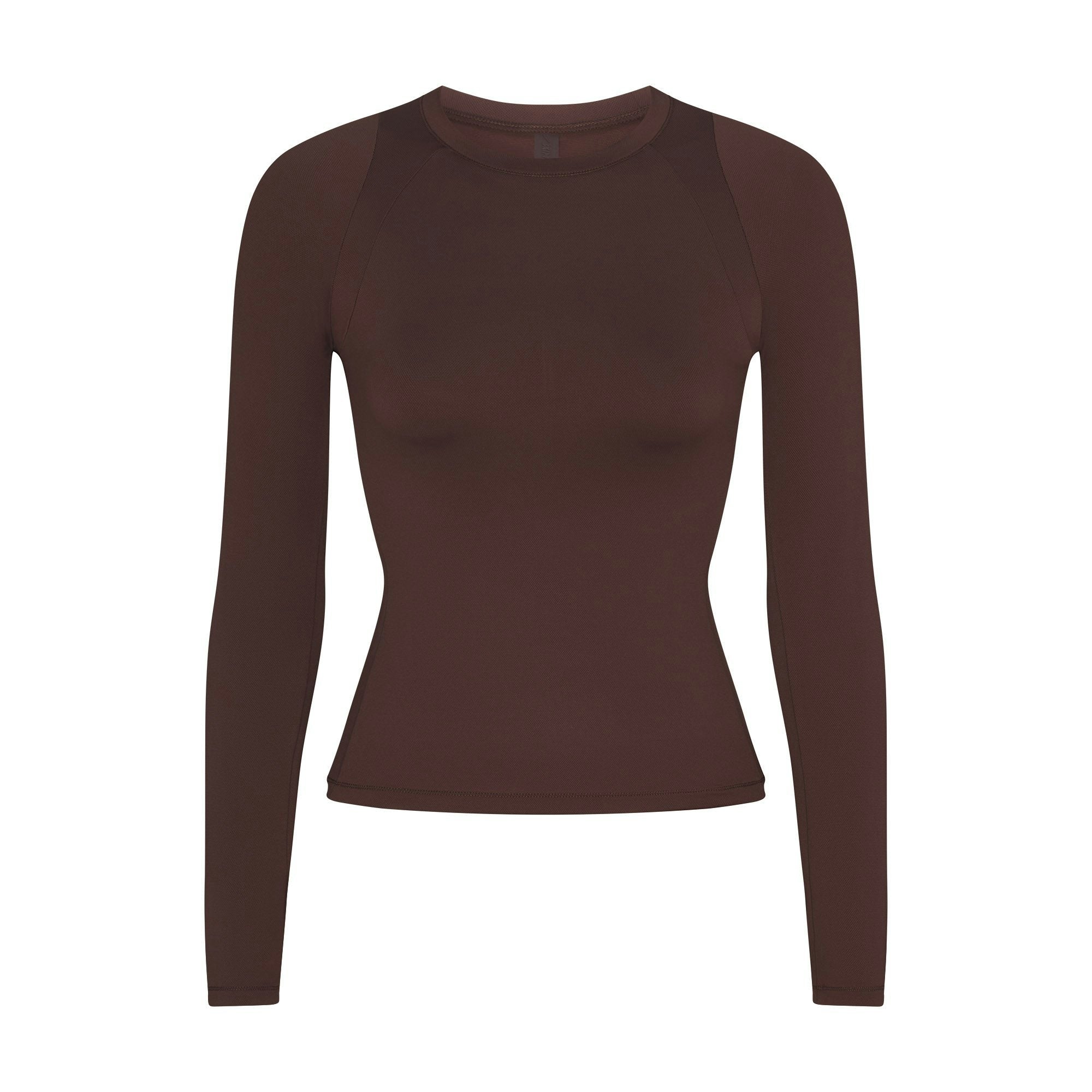 Skims Nikeskims Airy Long Sleeve Crew Neck Top Dark Sepia