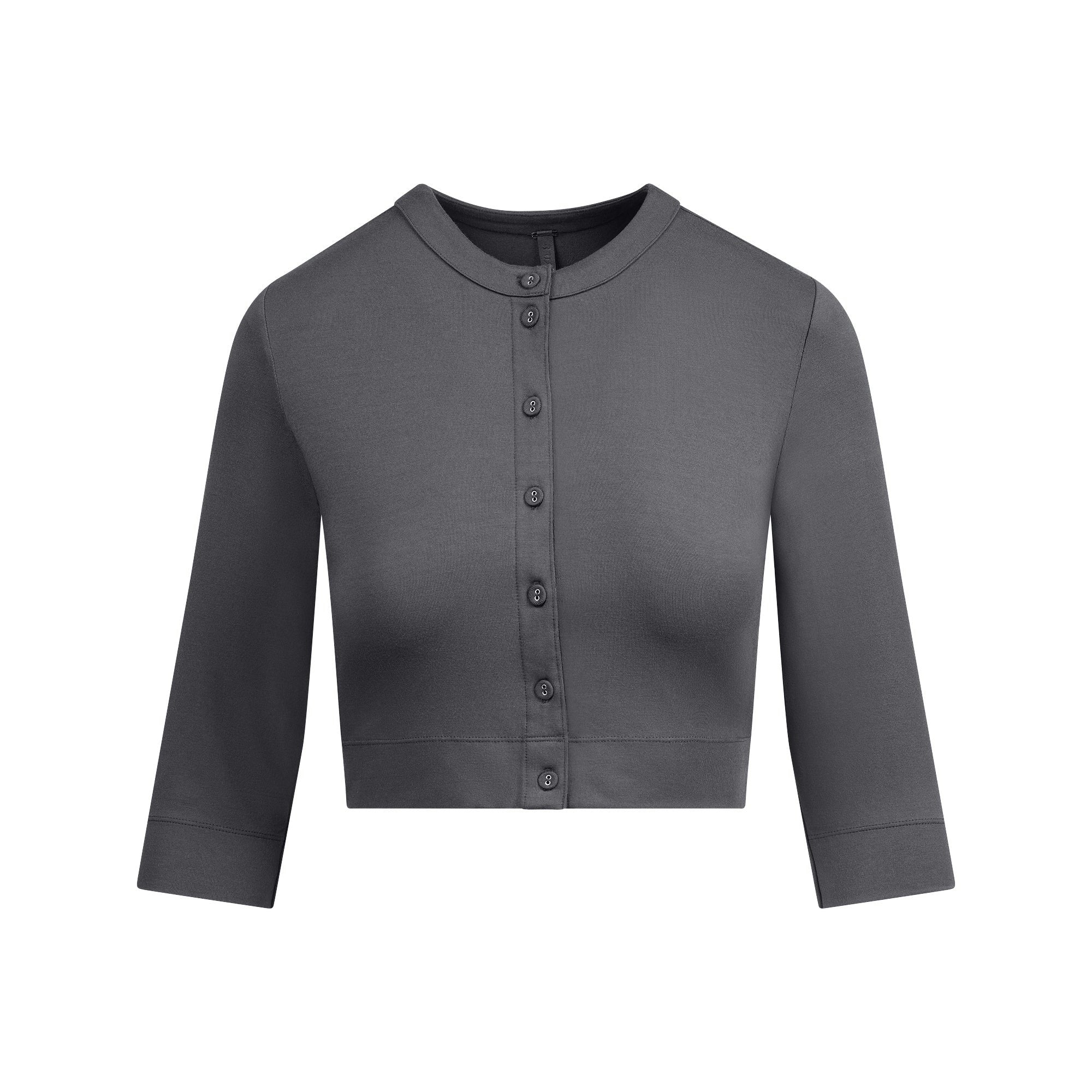 Skims Smooth Layers Cropped Cardigan Graphite