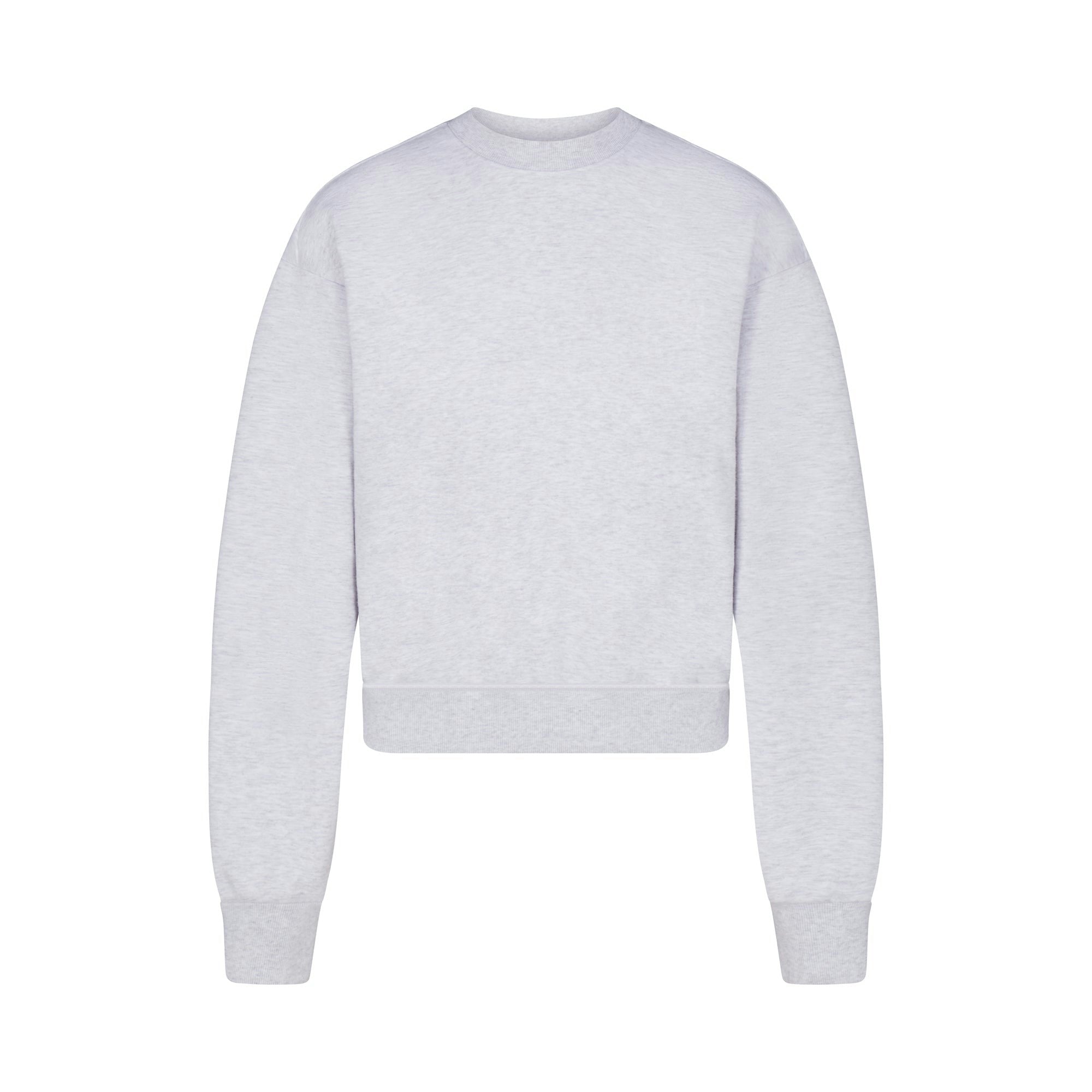 Skims Cotton Fleece Classic Crewneck Light Heather Grey