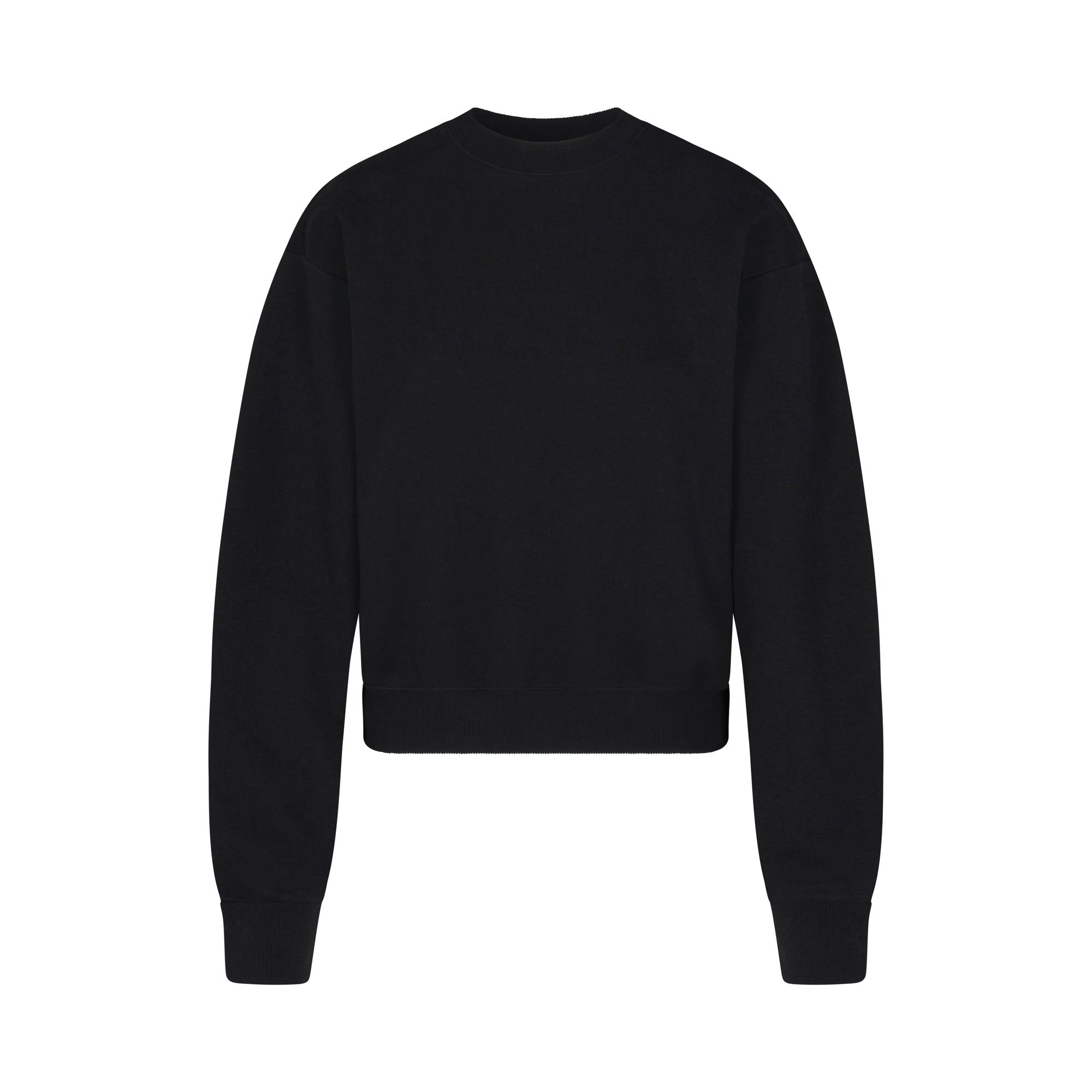 Skims Cotton Fleece Classic Crewneck Onyx
