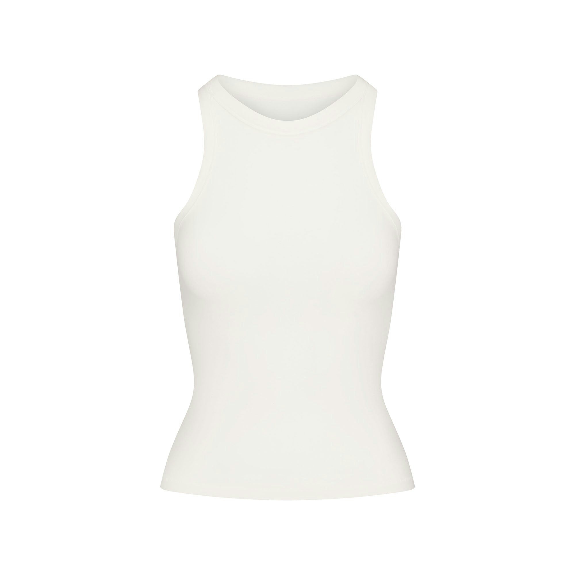 Skims Cotton Jersey Crew Neck Tank Marble