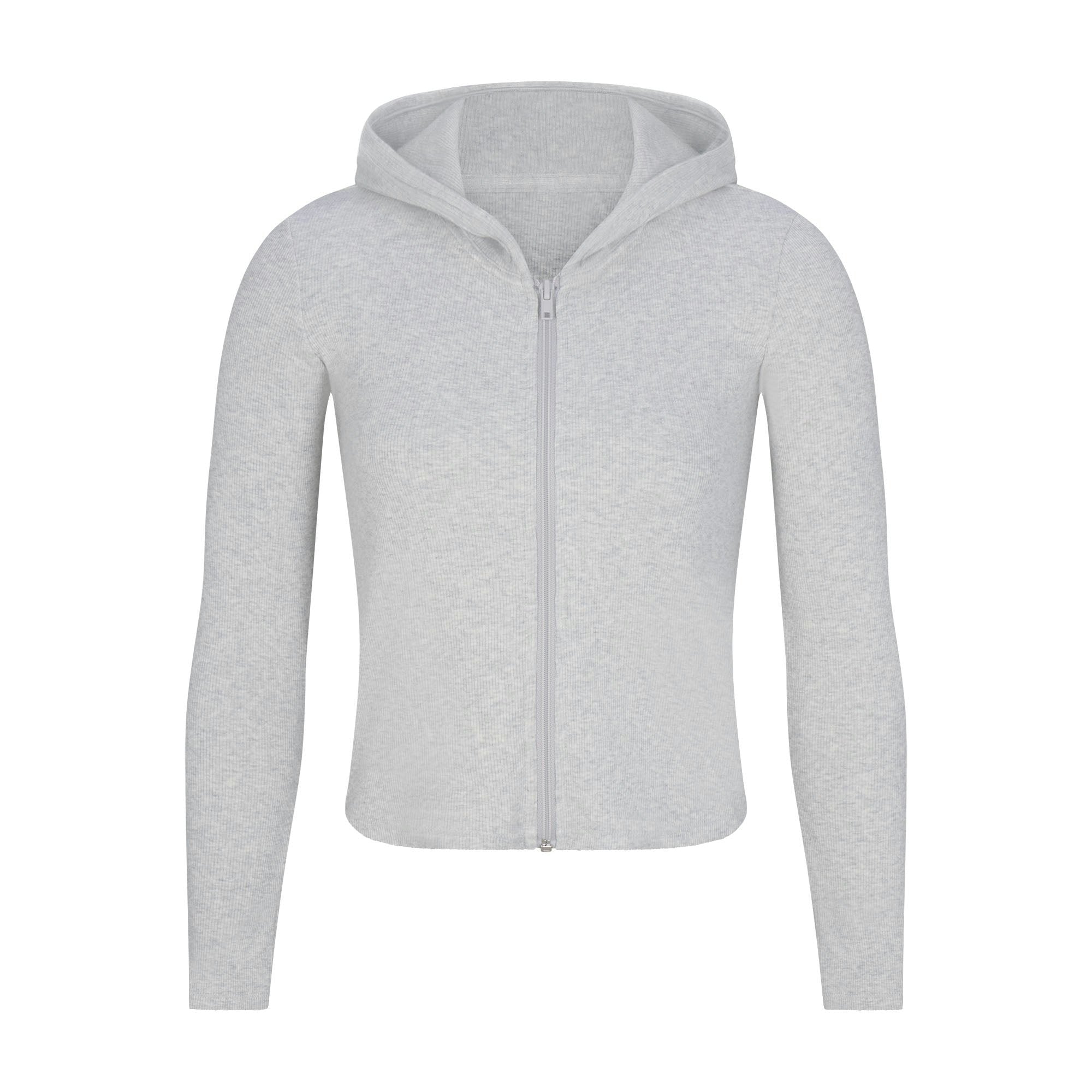 COTTON RIB ZIP UP HOODIE