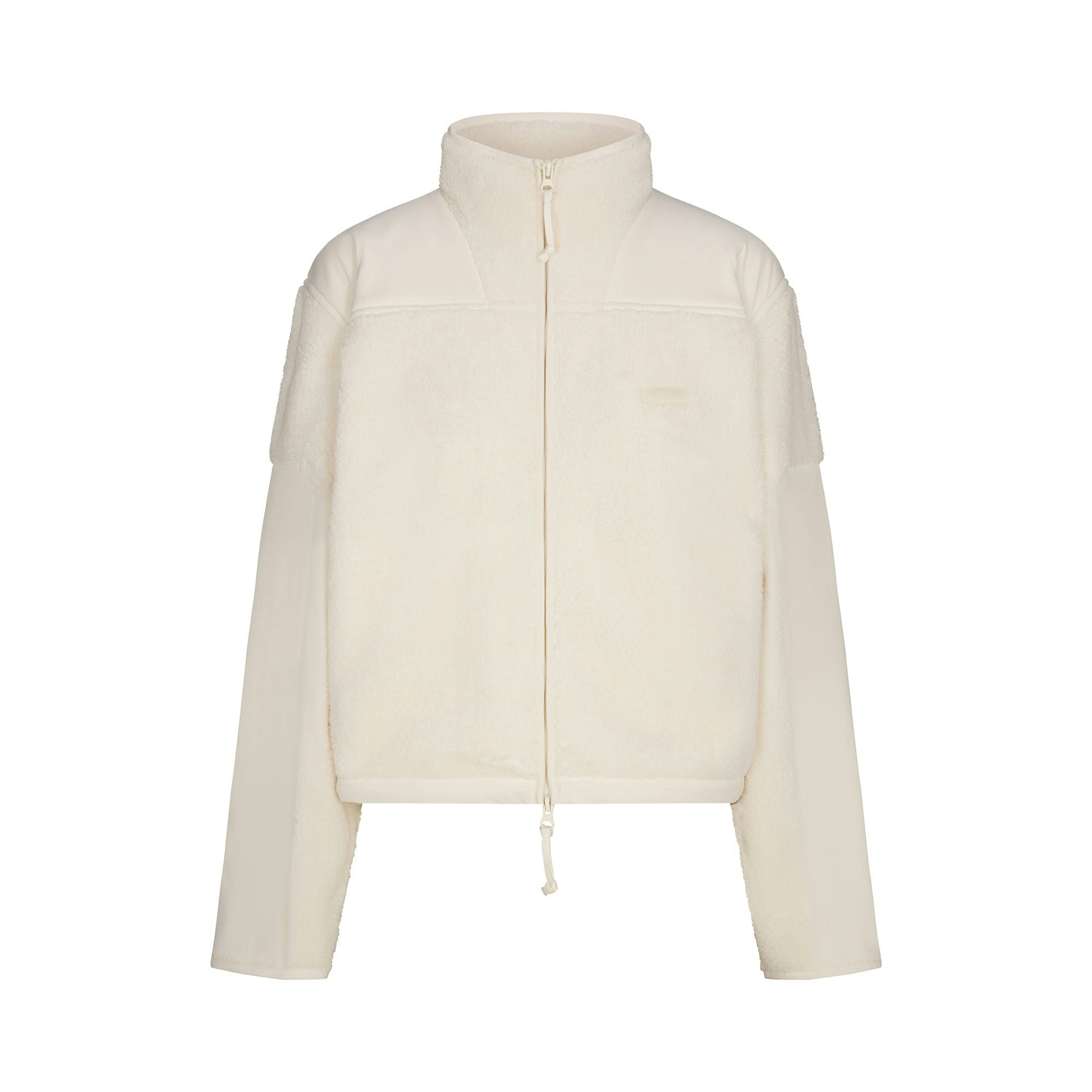 Skims Teddy Boxy Zip Up Jacket Ecru
