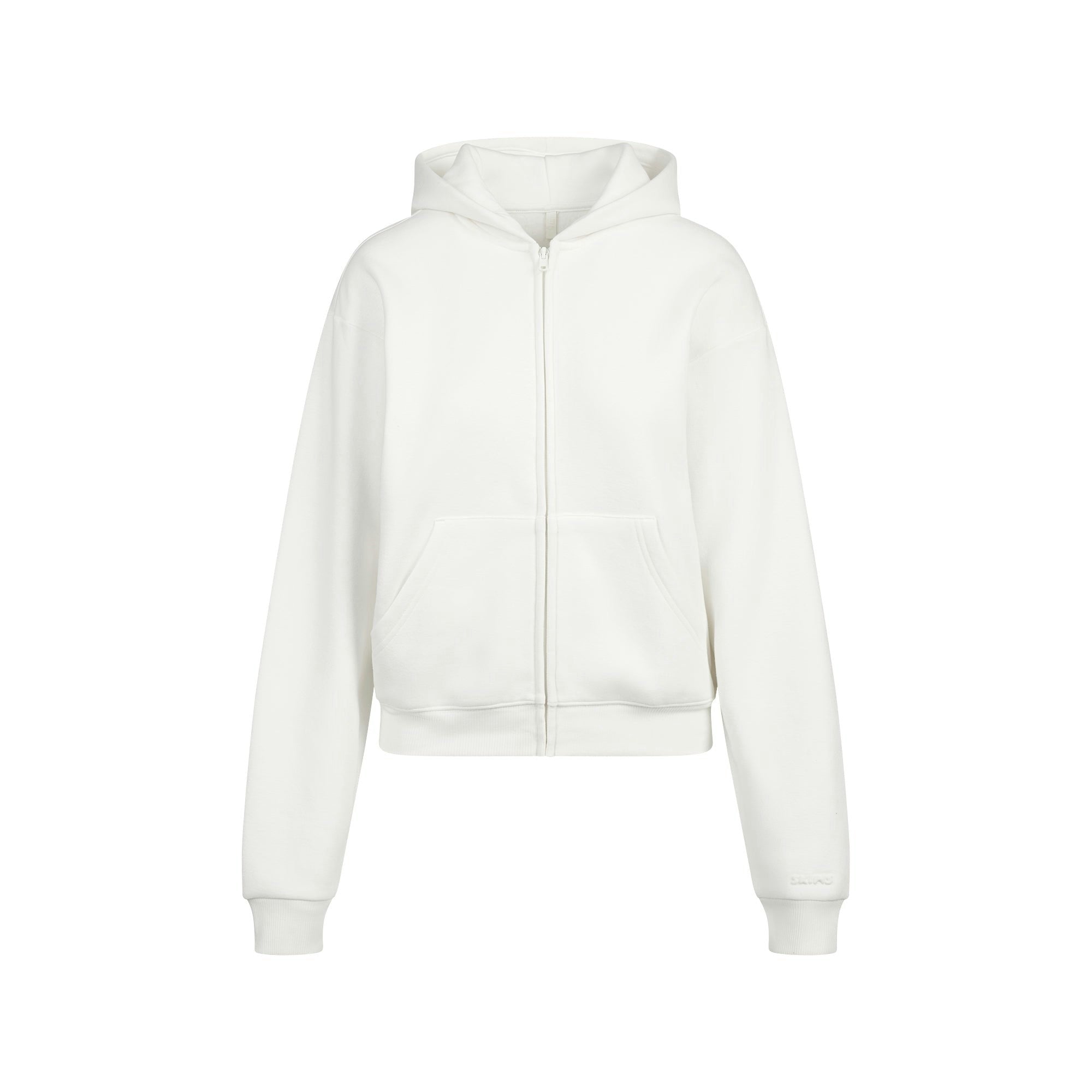 Skims Cotton Fleece Classic Zip Up Hoodie Marble