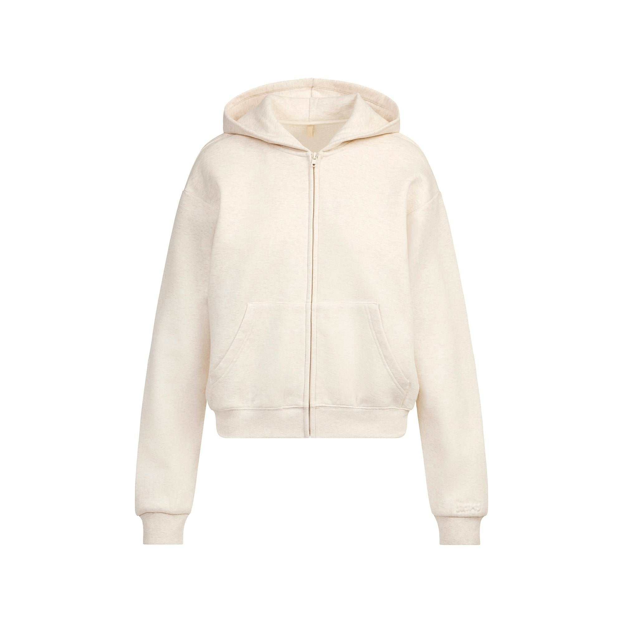 Skims Cotton Fleece Classic Zip Up Hoodie Oatmeal Heather