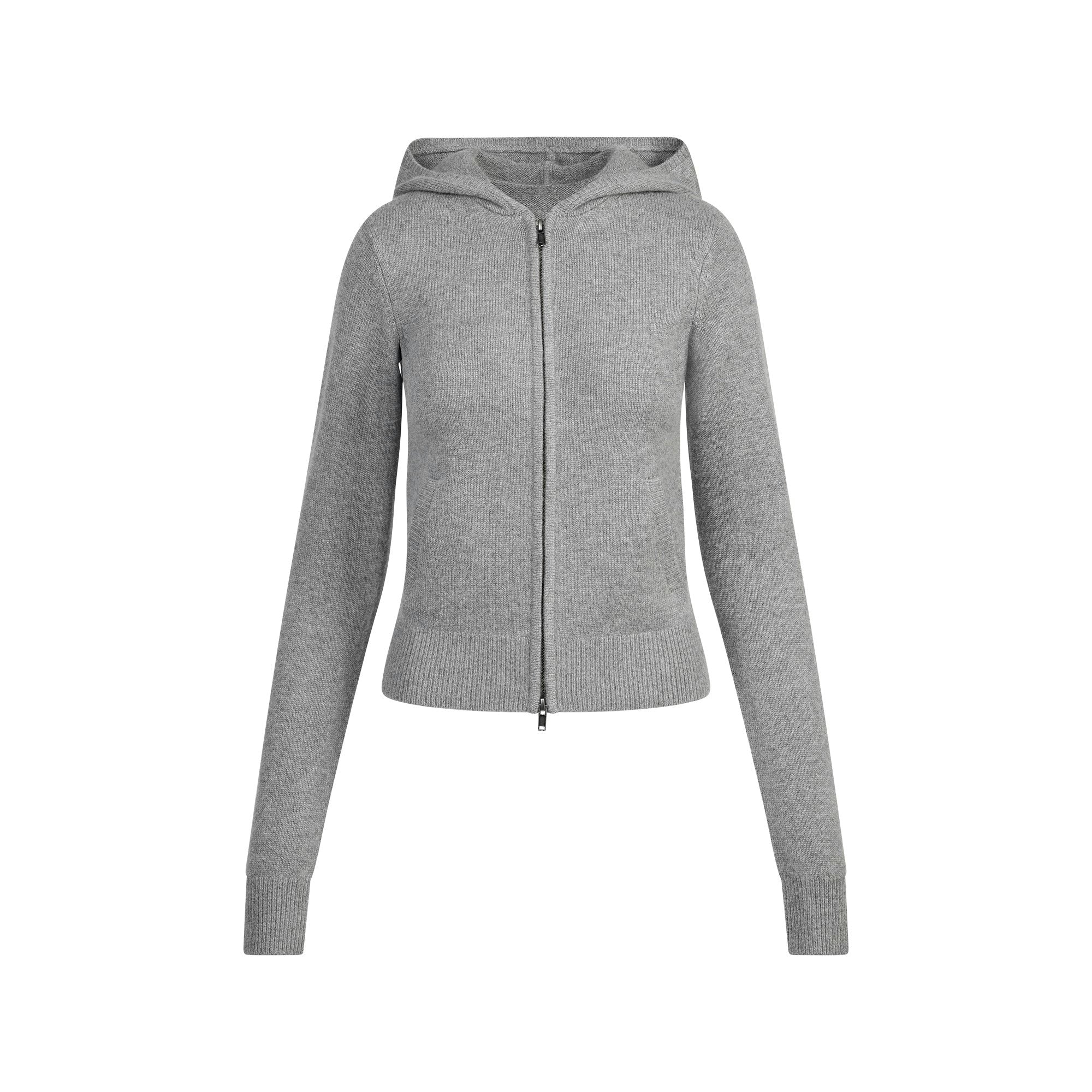 Skims Cashmere Zip Up Hoodie Dark Heather Grey