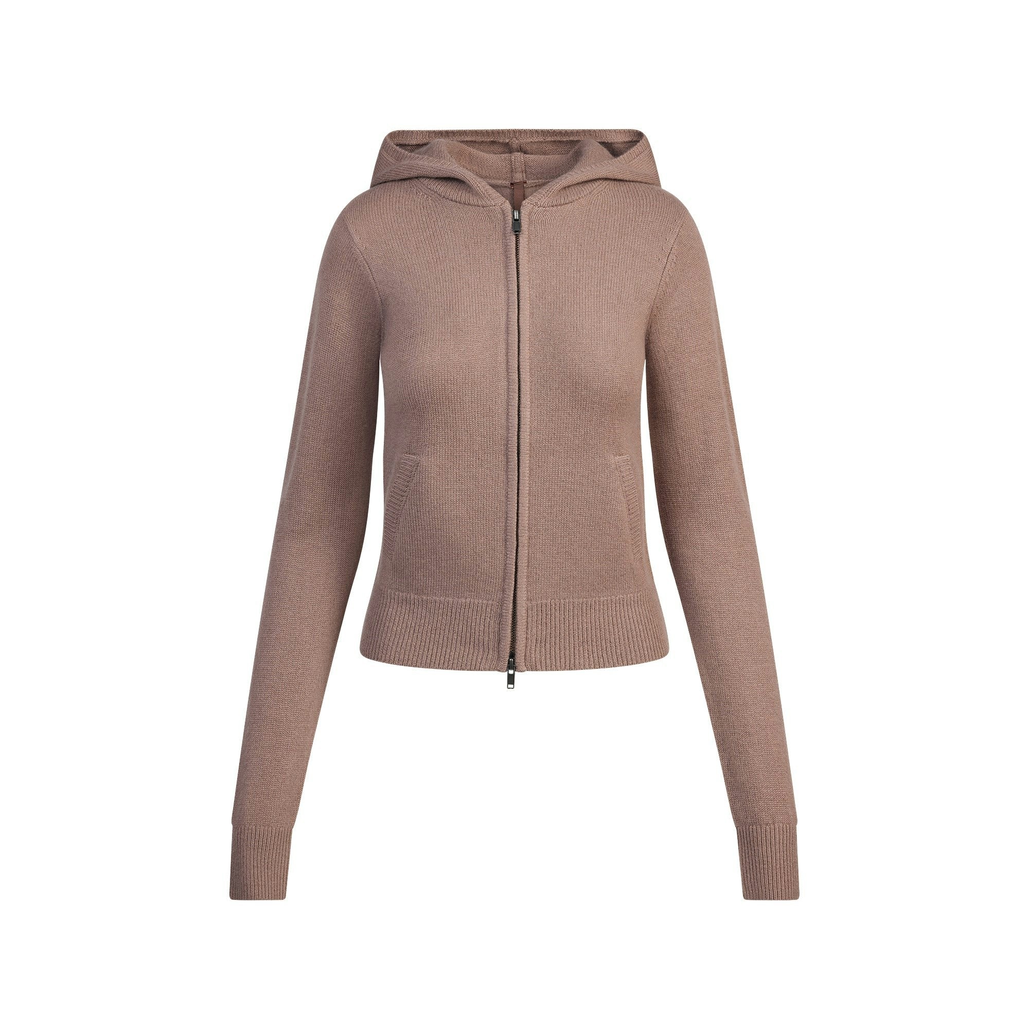 Skims Cashmere Zip Up Hoodie Umber
