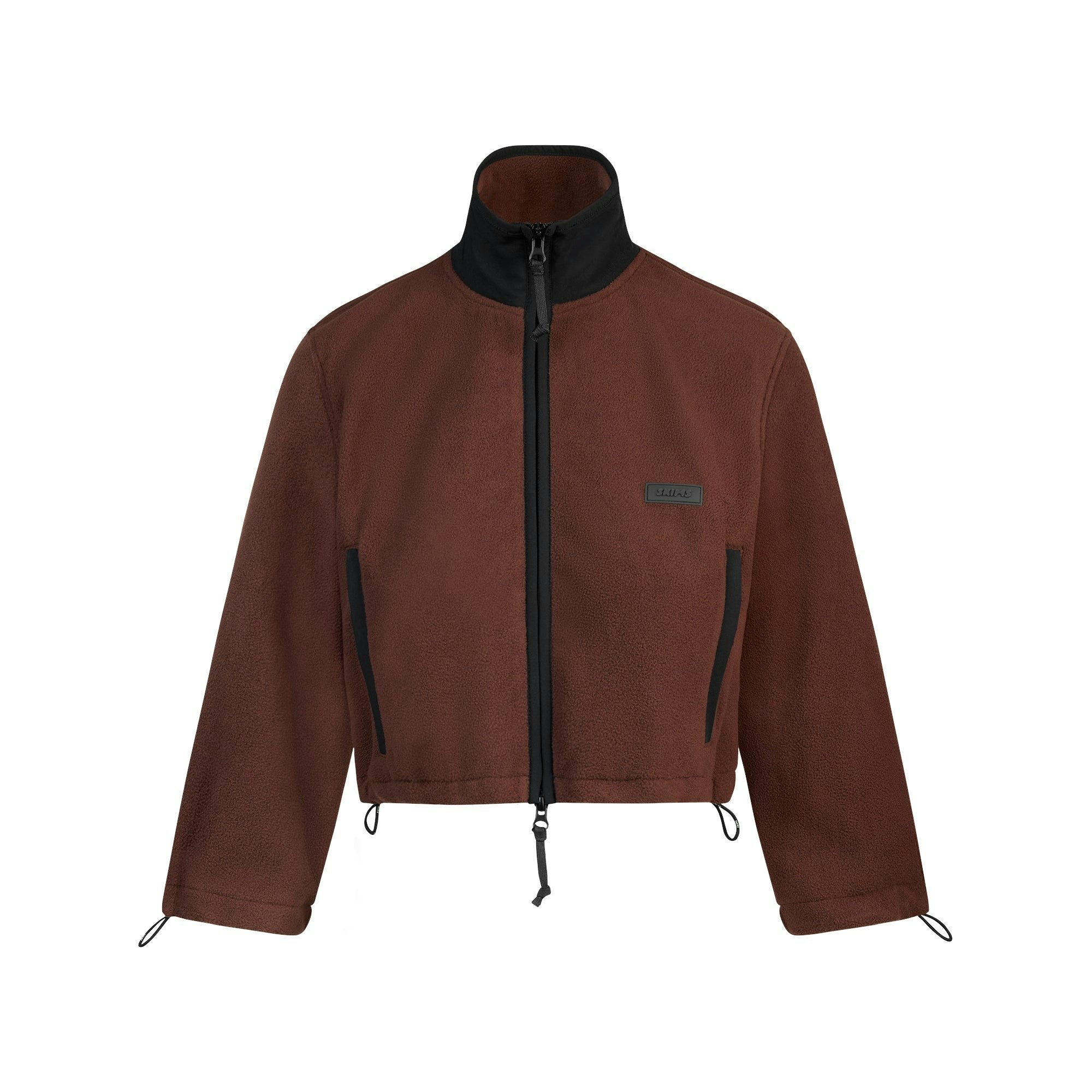 Skims Outdoor Fleece Cropped 3/4 Sleeve Jacket Cocoa