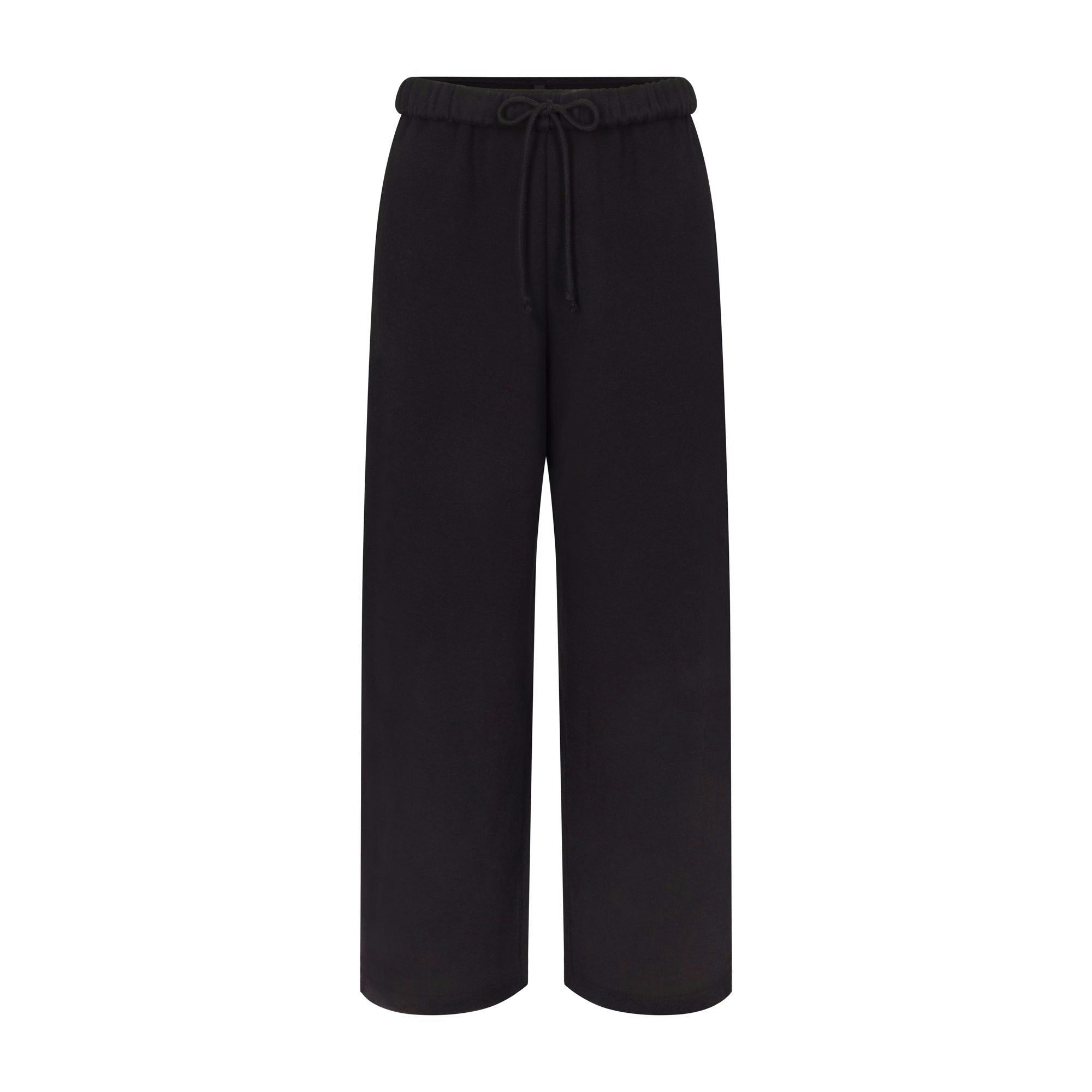 Skims Cotton Fleece Classic Straight Leg Pant Onyx