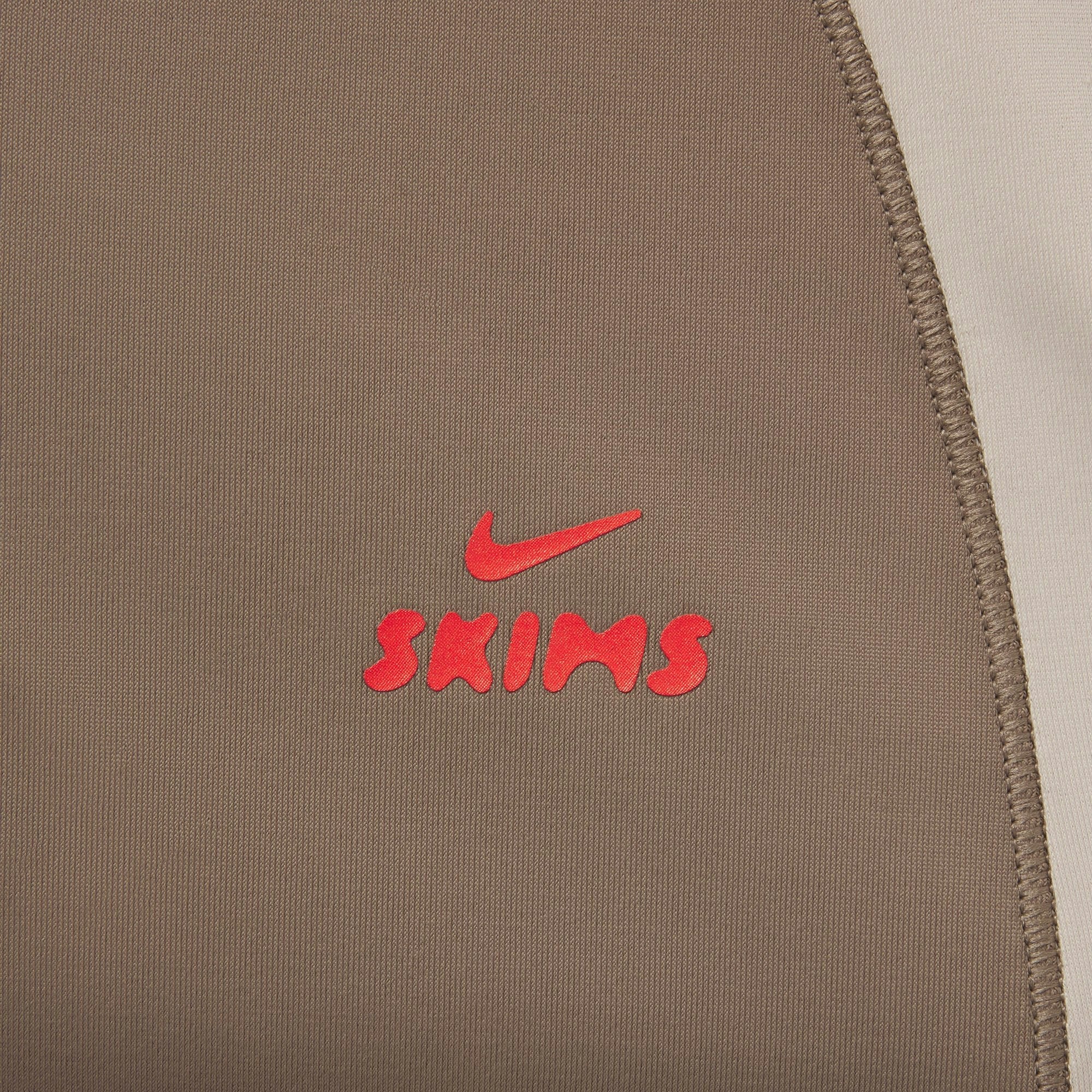 Skims Nikeskims Shine Padded Half Sleeve Crop Top Truffle And Stone