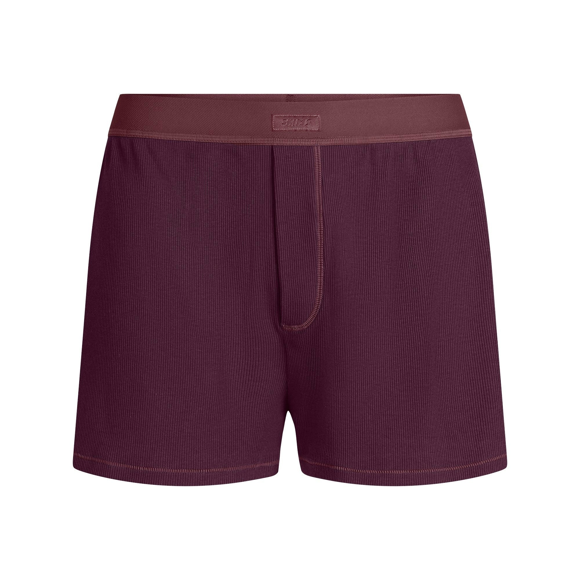 Skims Cotton Rib Loose Boxer Currant