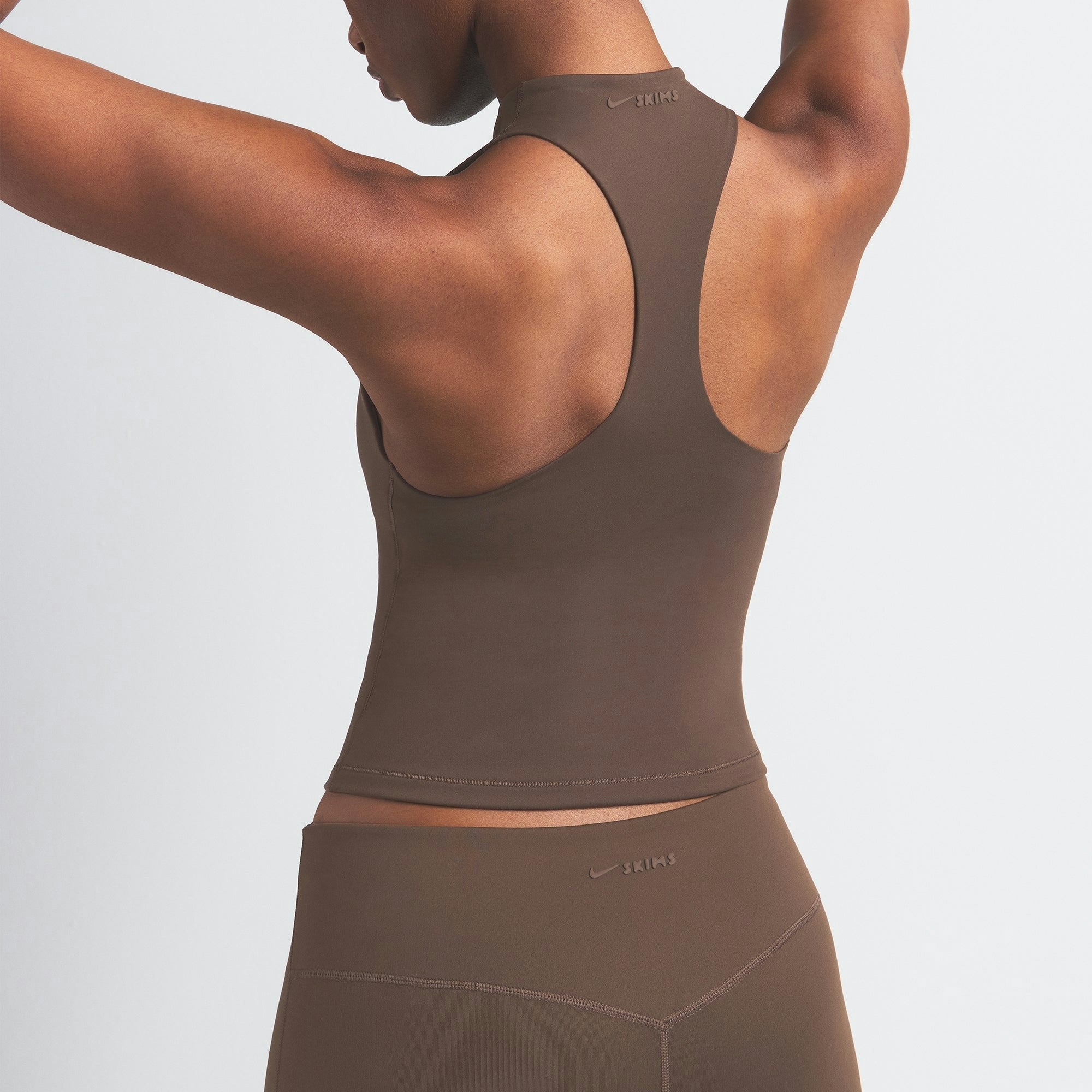 Skims Nikeskims Matte Mock Neck Racer Tank Dark Sepia