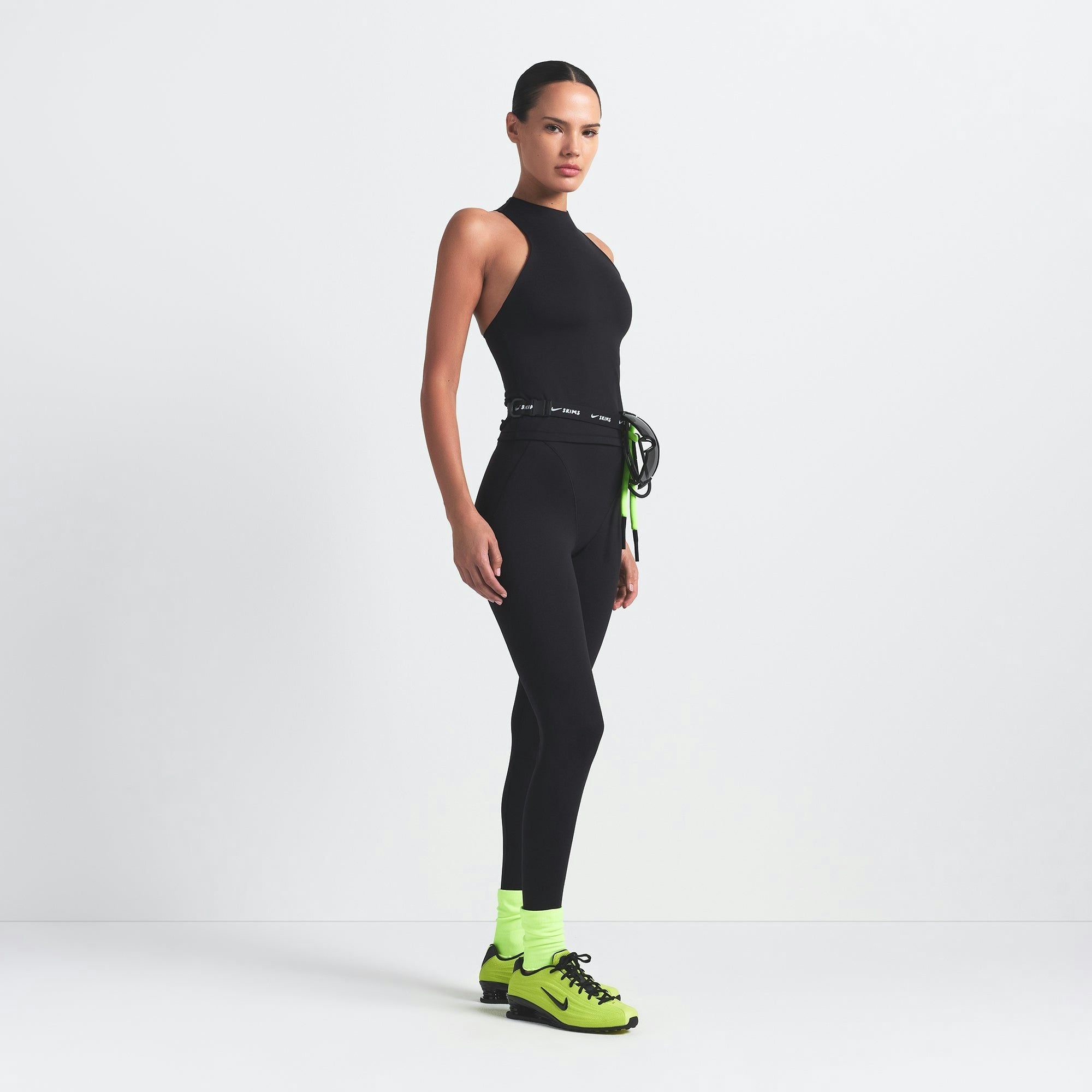 Skims Nikeskims Matte Mock Neck Racer Tank Obsidian