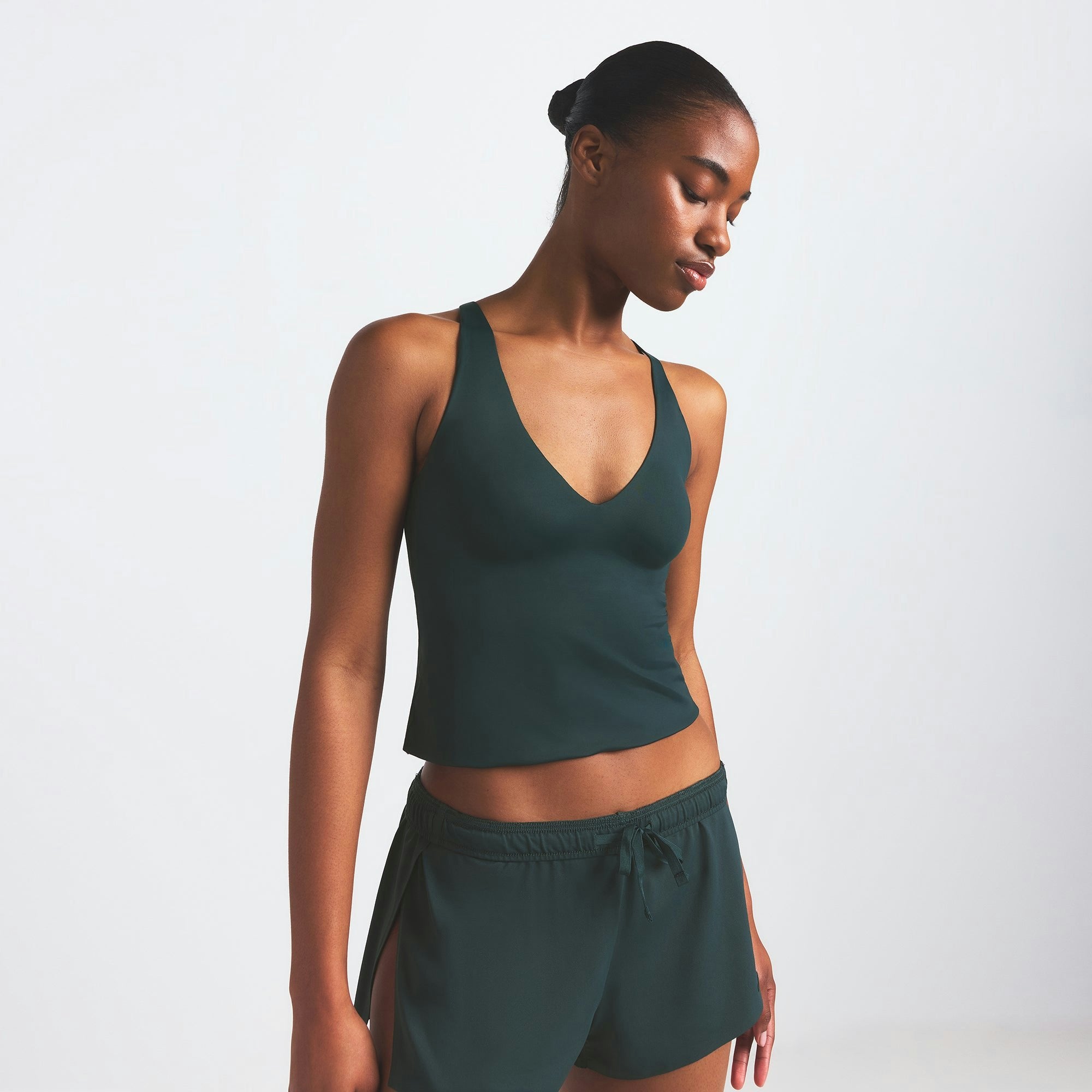 Skims Nikeskims Shine V-Neck Tank Dark Teal
