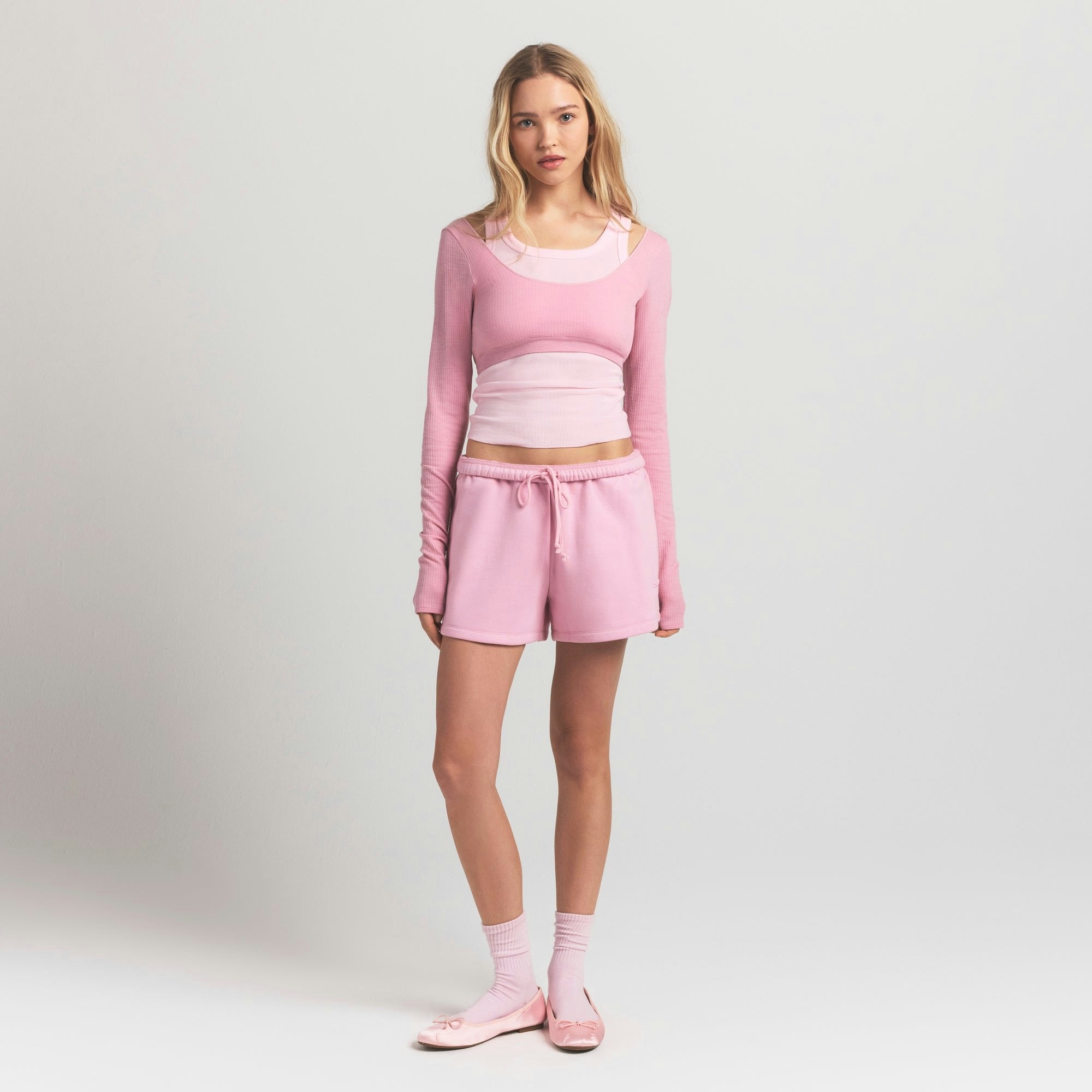 Skims Cotton Rib Scoop Neck Tank Cherry Blossom