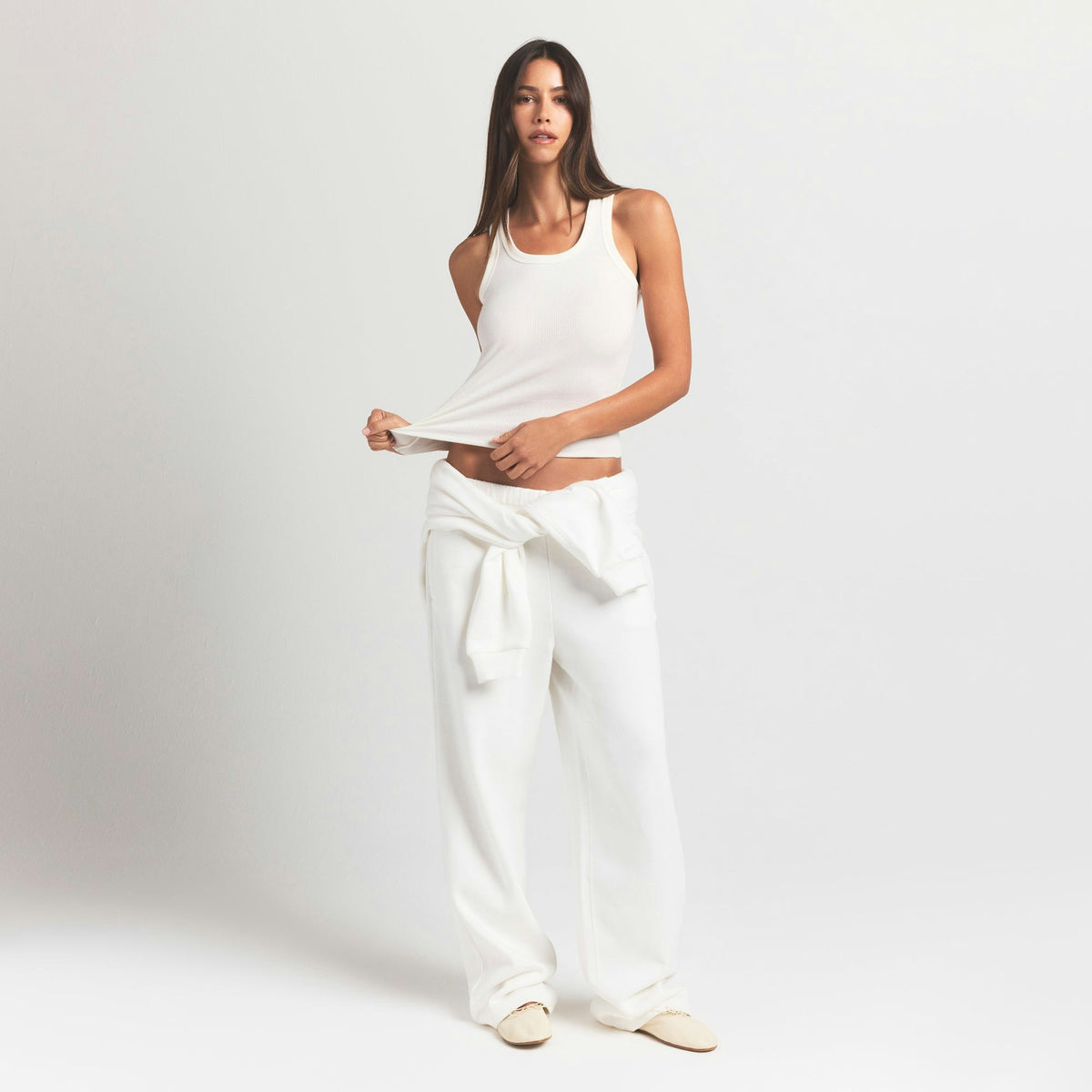 Skims Cotton Rib Scoop Neck Tank Marble