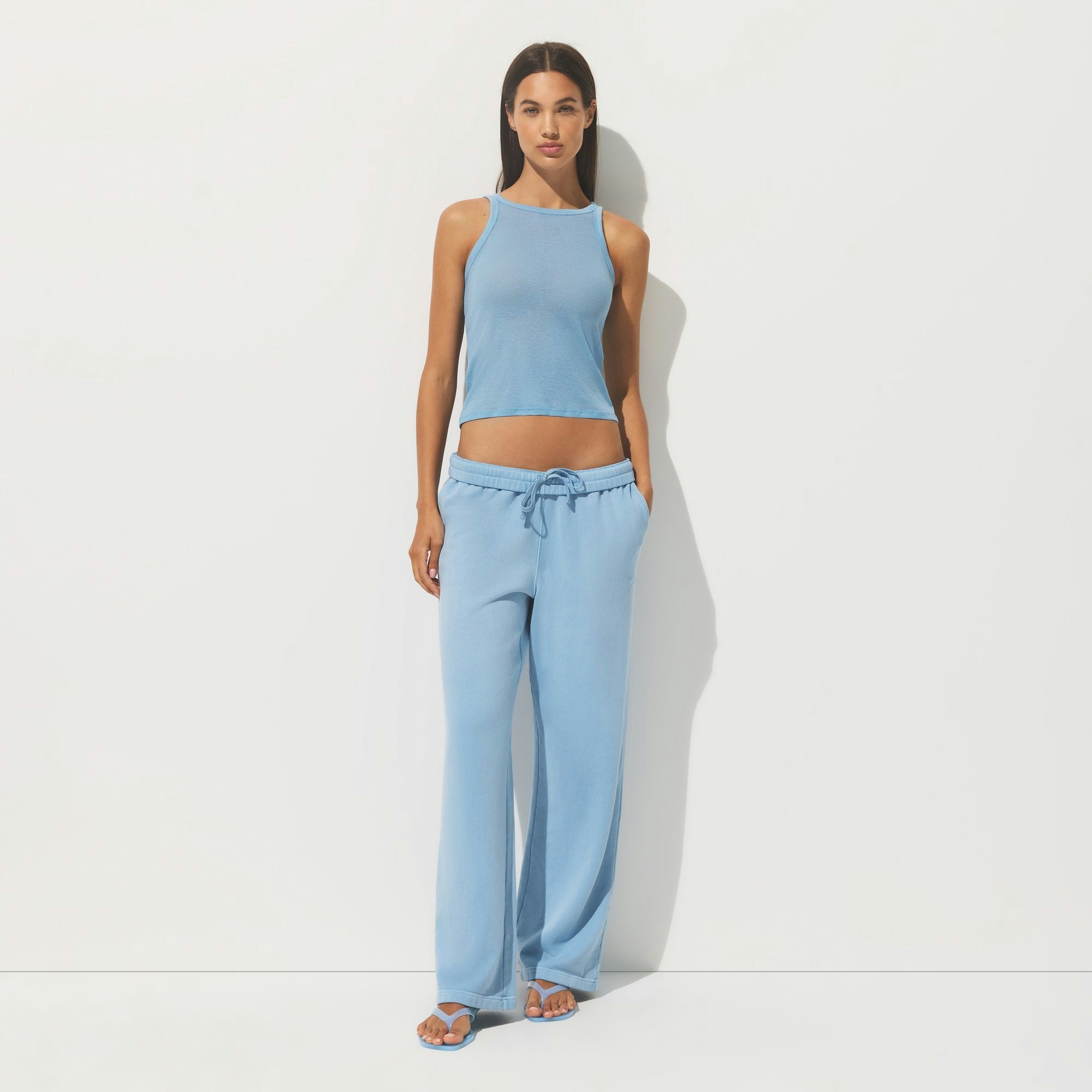Skims Sheer Rib Tank Blue Bell
