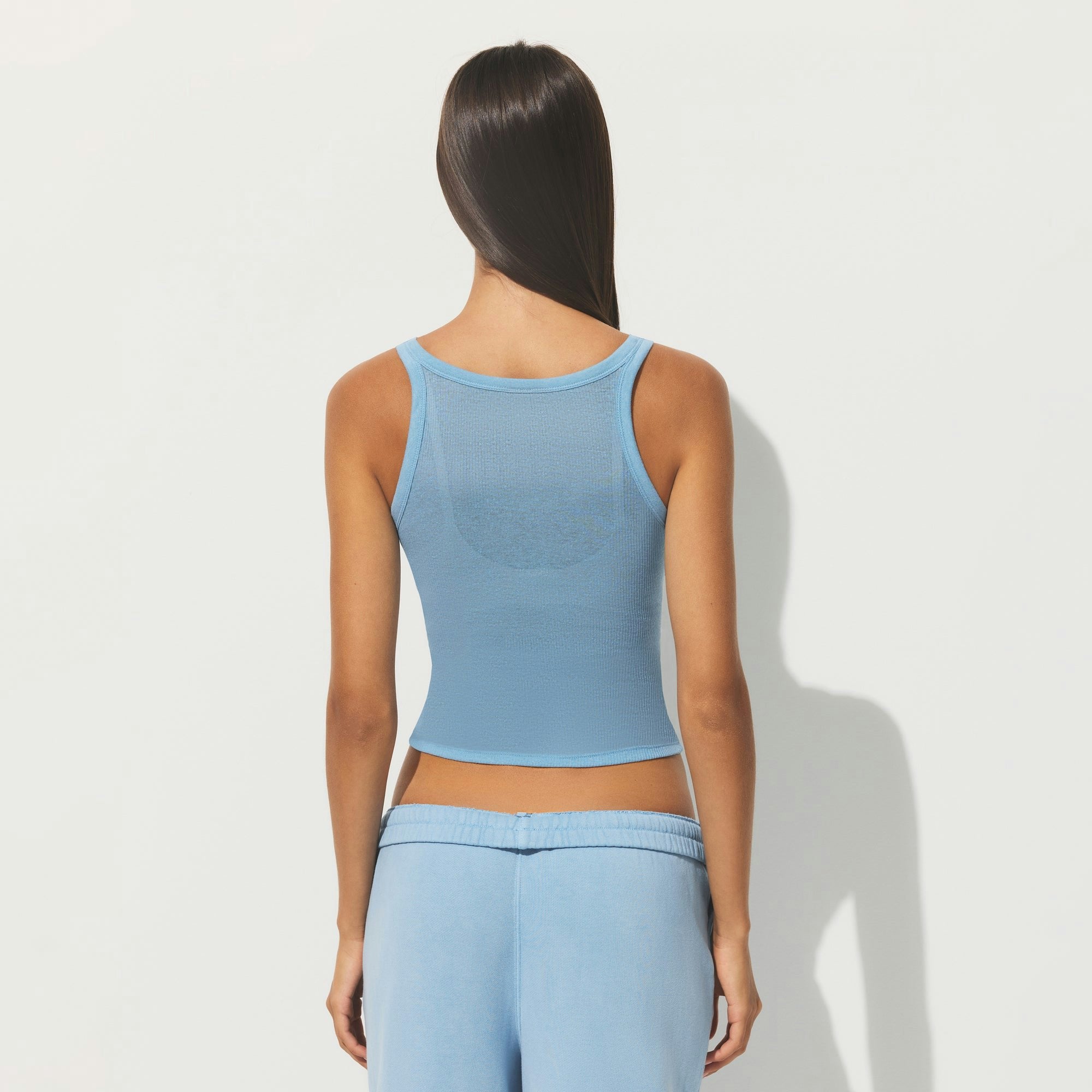 Skims Sheer Rib Tank Blue Bell