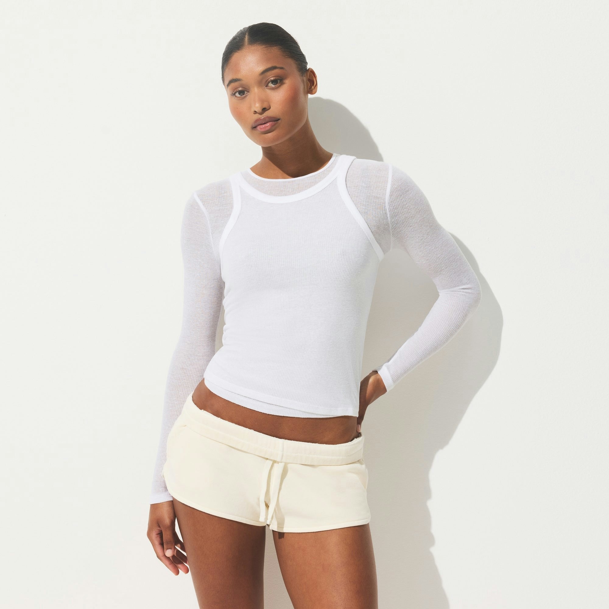Skims Sheer Rib Tank Snow