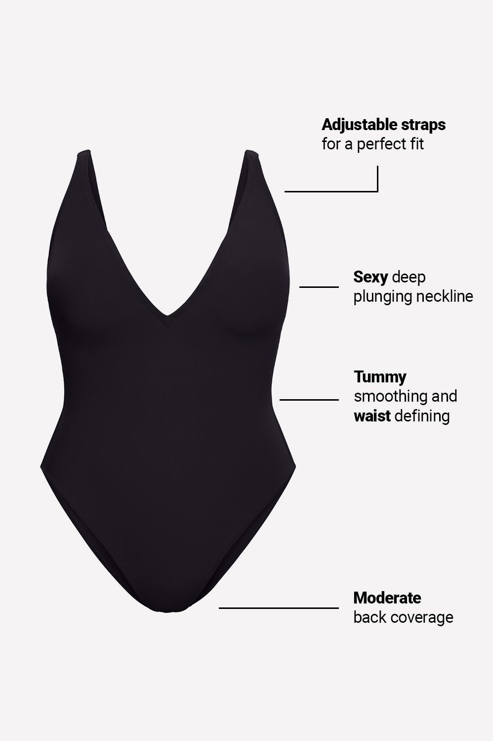 Fabletics Shaping Swim Plunge One Piece
