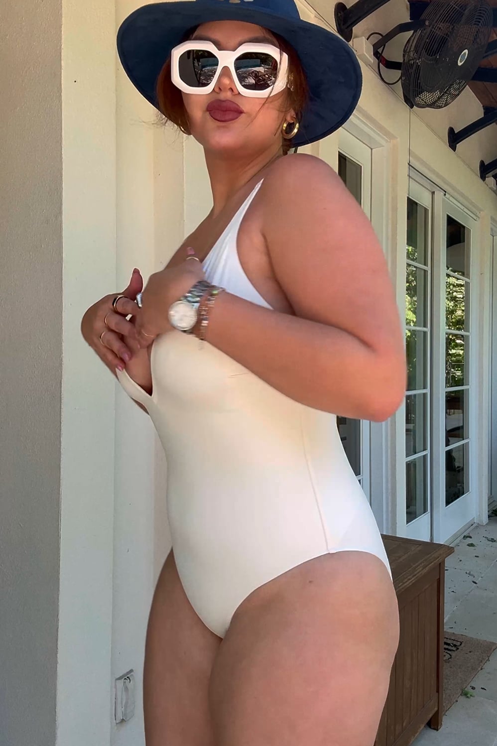 Fabletics Shaping Swim Plunge One Piece