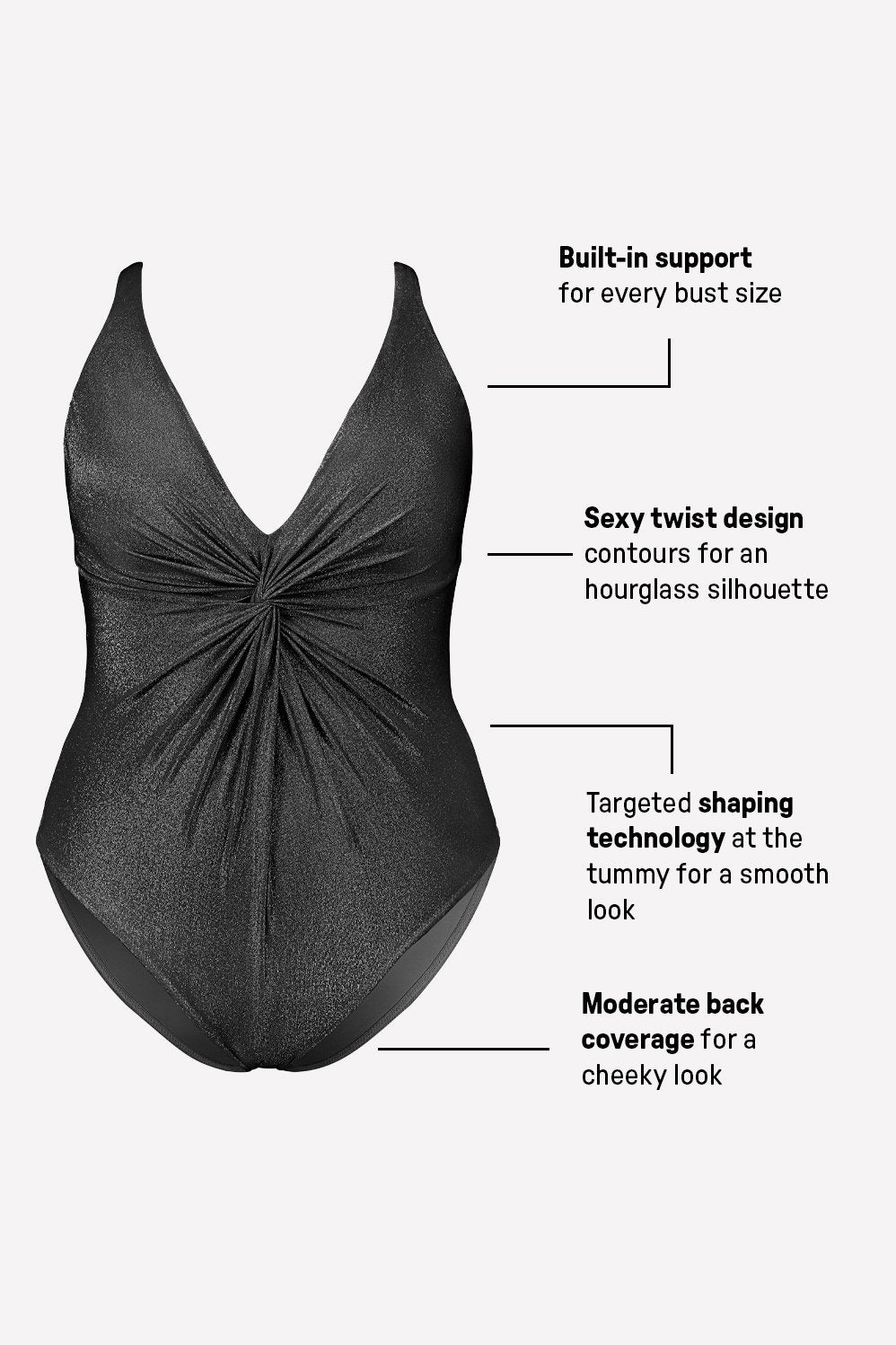 Fabletics Shaping Swim Luxe Twist Plunge One Piece