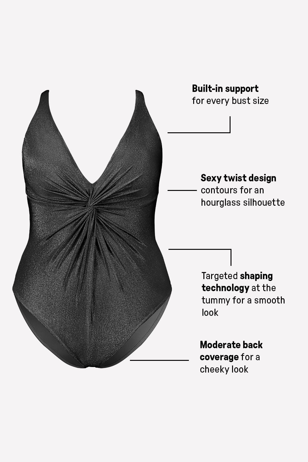 Fabletics Shaping Swim Luxe Twist Plunge One Piece