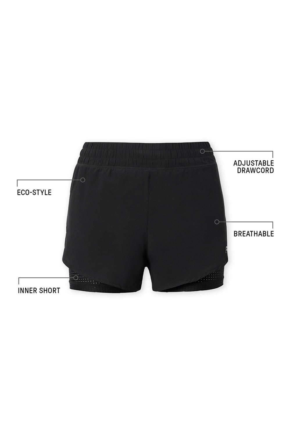 Fabletics Perforated Run 2" Short