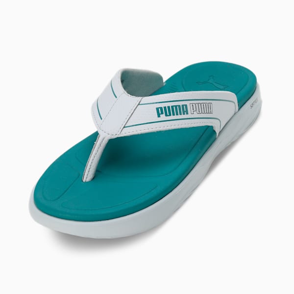 Softride Seave V1 Flip-Flops Platinum Gray-Green Lagoon-Gray Tile