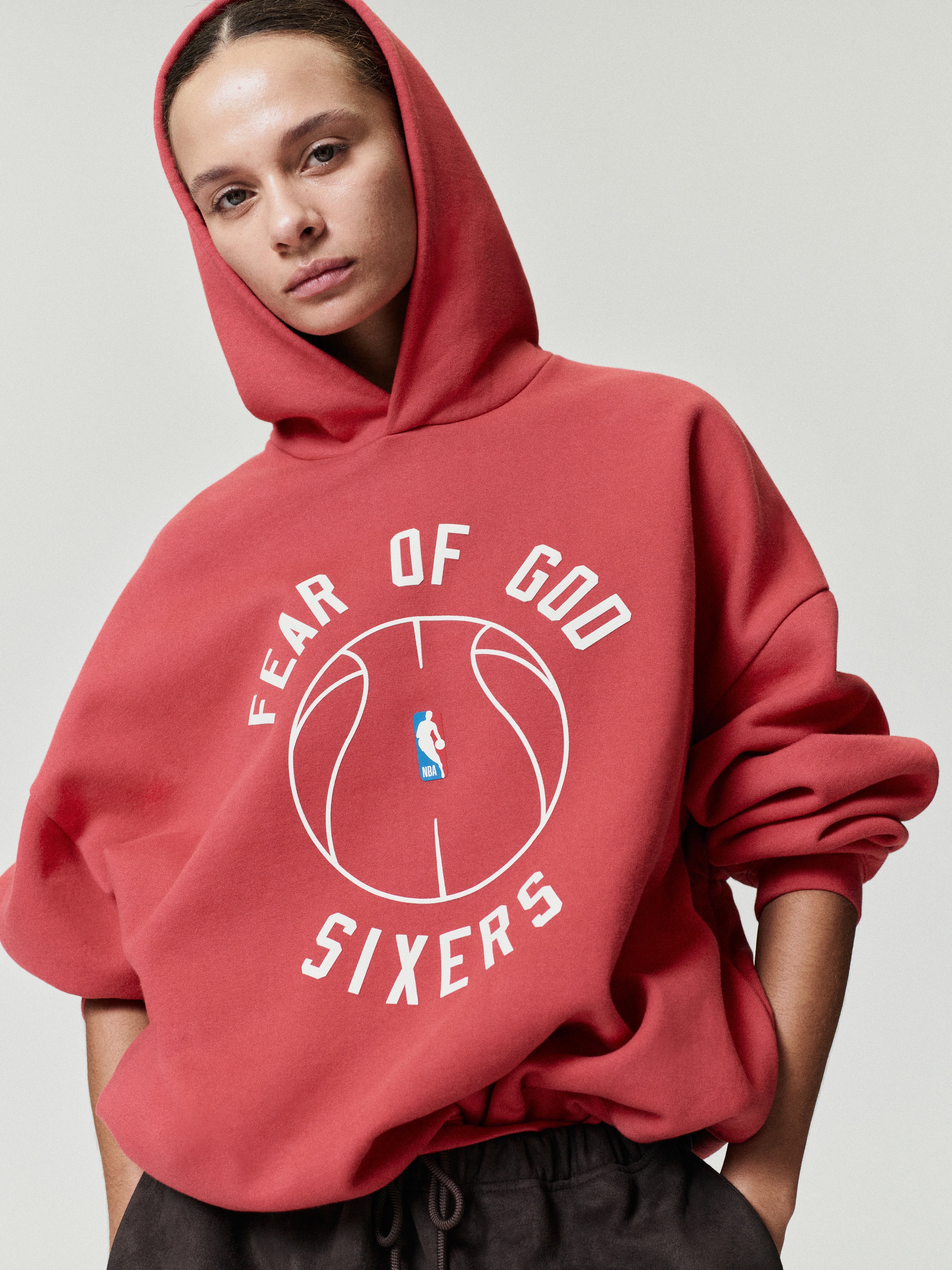 Essentials Sixers X Barkley Hendricks 90S Hoodie Faded Garnet