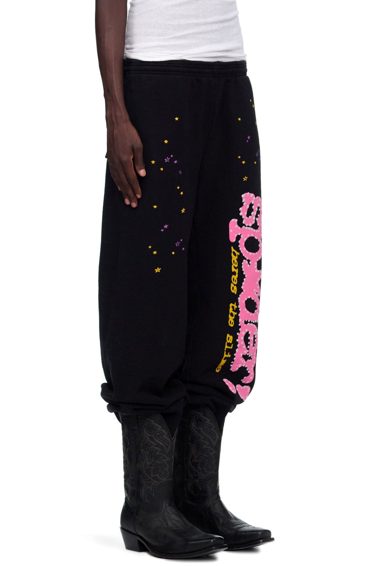 Sp5der Black P*NK V2 Sweatpant