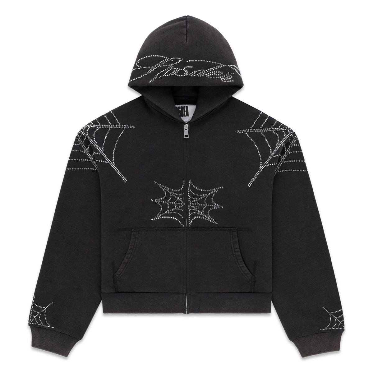 Sp5der Rhinestone WEB ZIP Hoodie