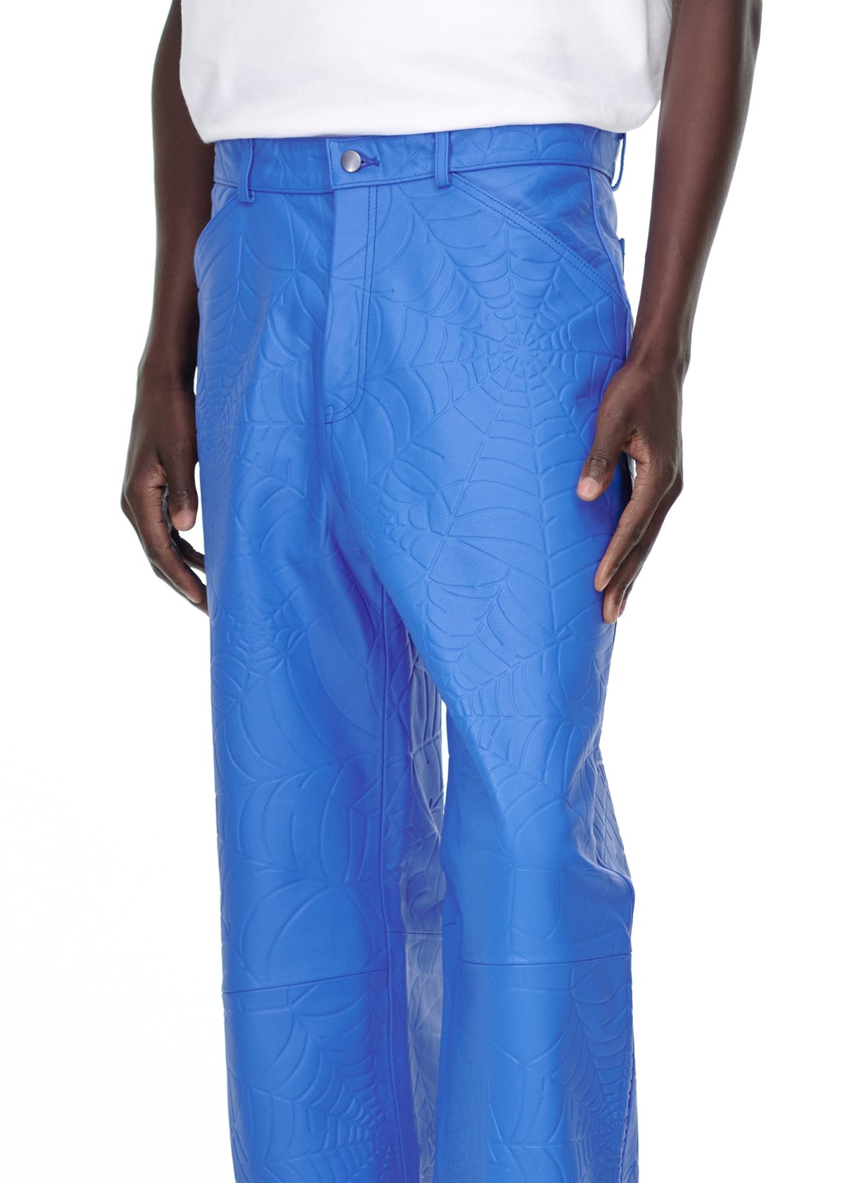 Sp5der Debossed WEB Leather PANT