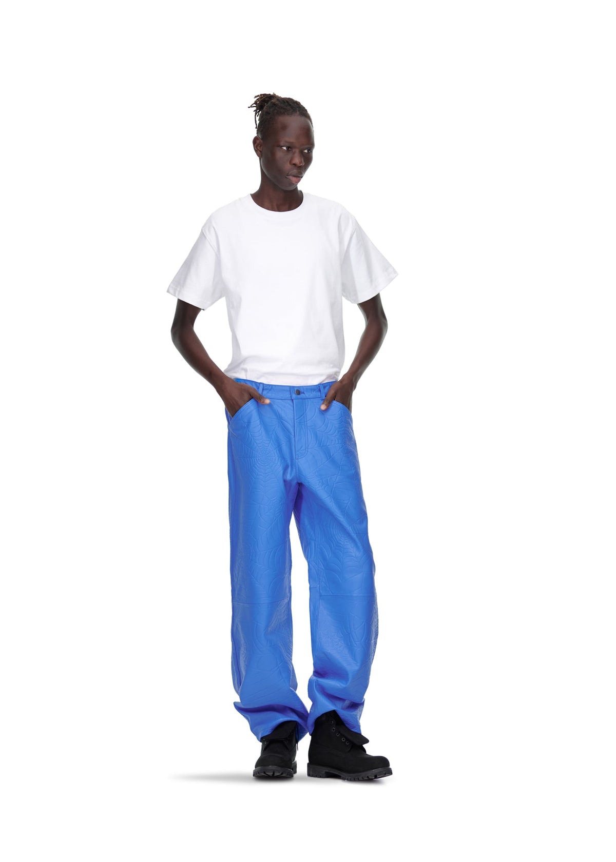 Sp5der Debossed WEB Leather PANT