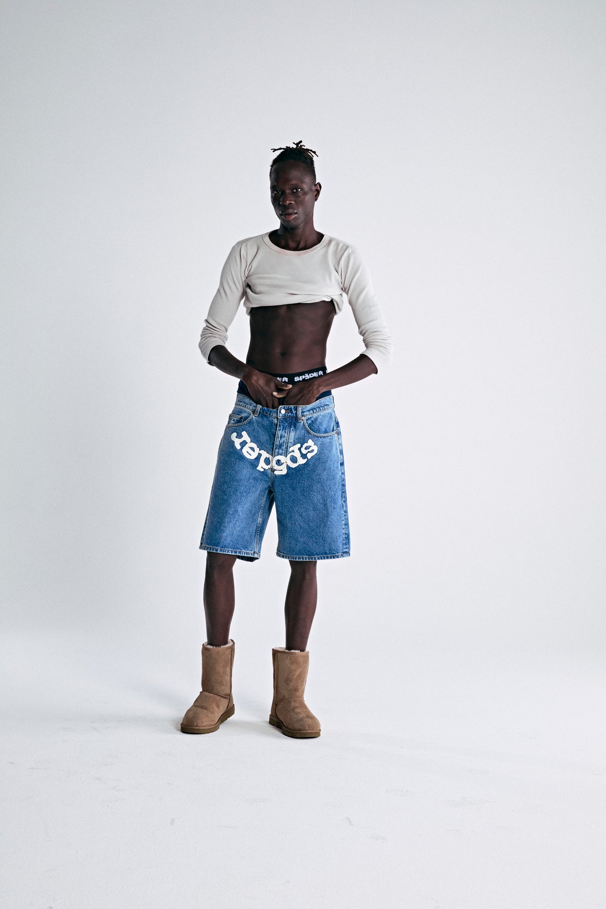 Sp5der OG LOGO Denim Short