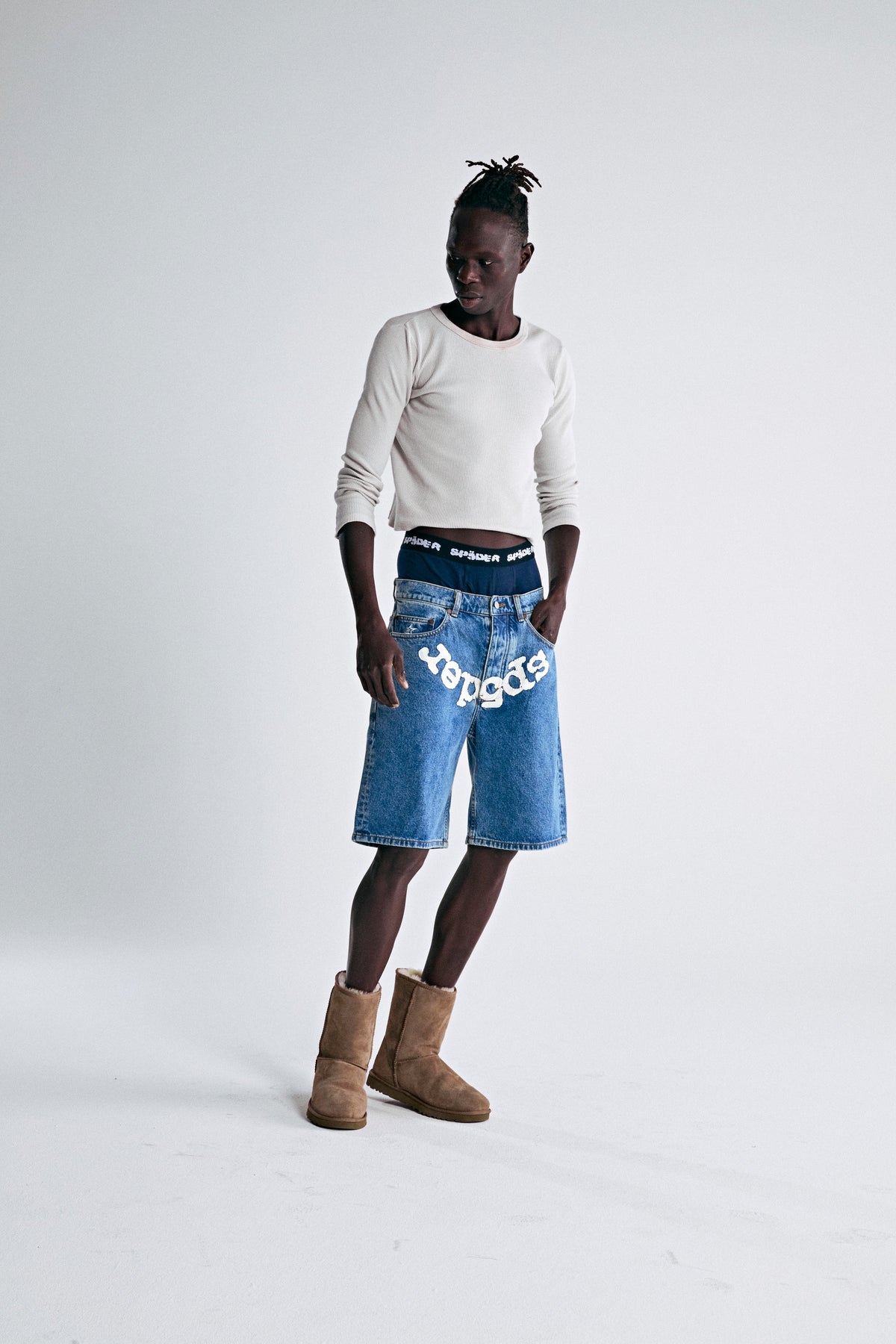 Sp5der OG LOGO Denim Short