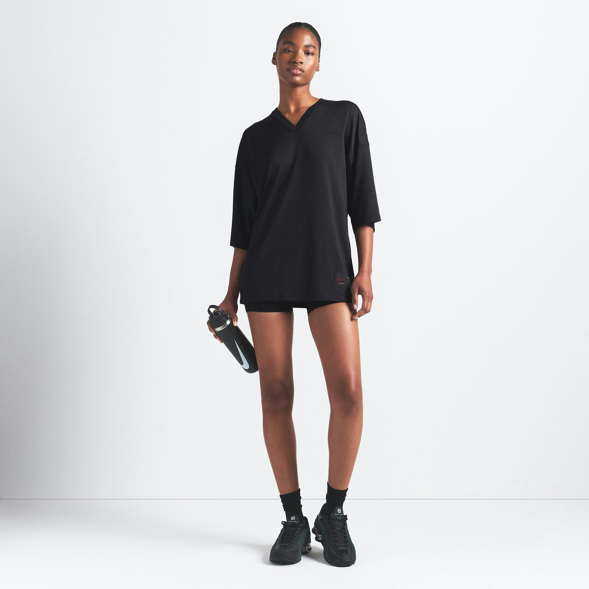 Skims Nikeskims Airy V-Neck Oversized Top Obsidian