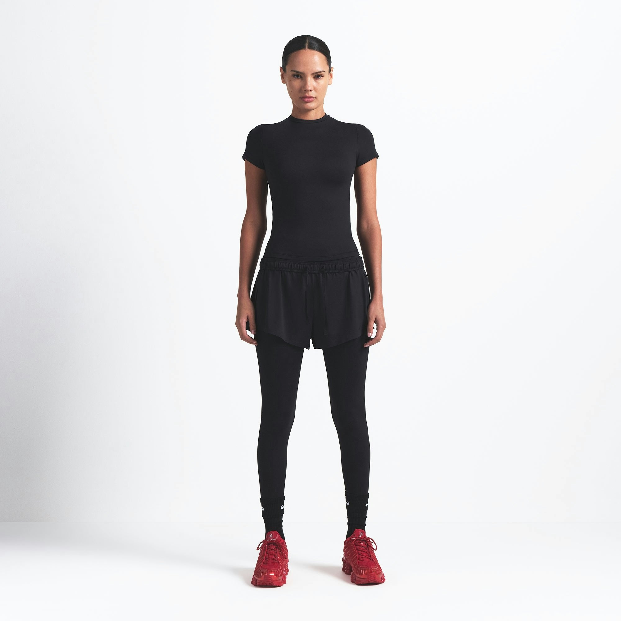 Skims Nikeskims Matte Padded Baby Tee Obsidian