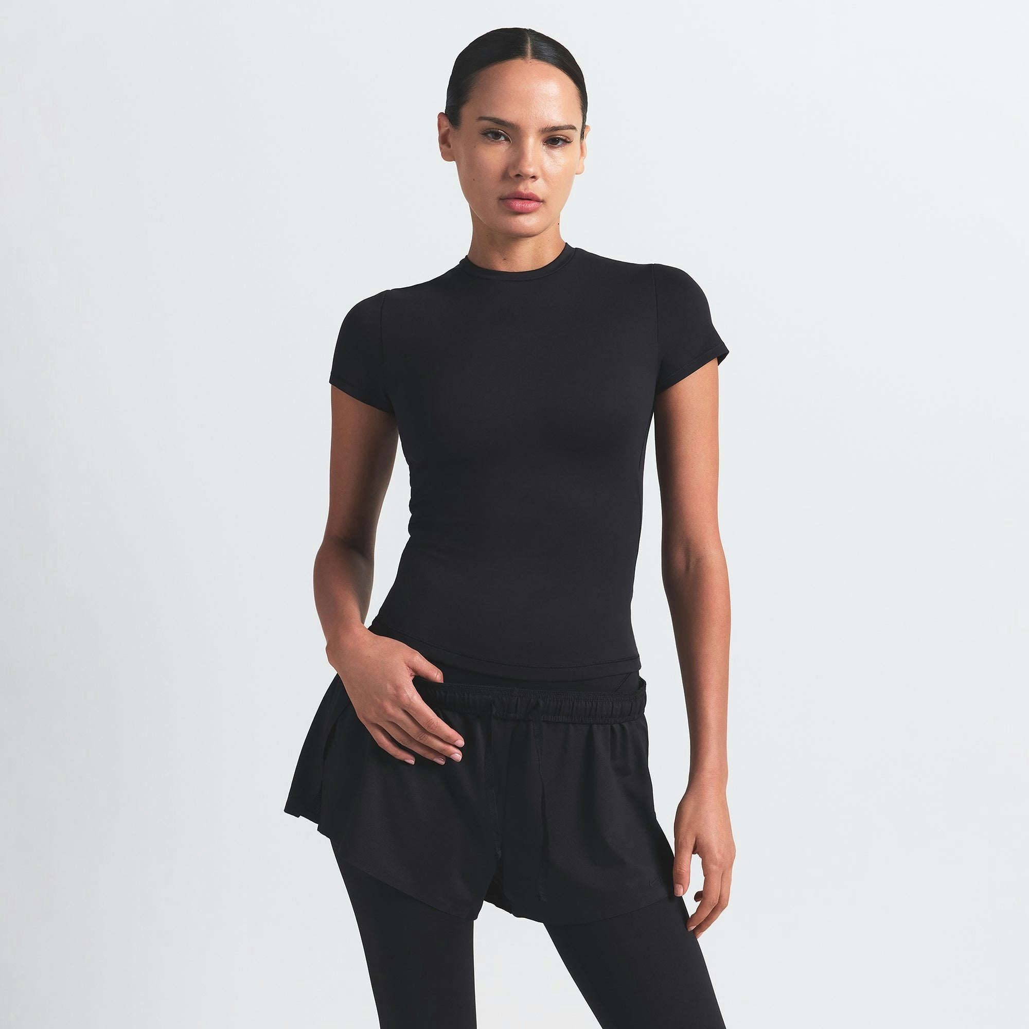 Skims Nikeskims Matte Padded Baby Tee Obsidian