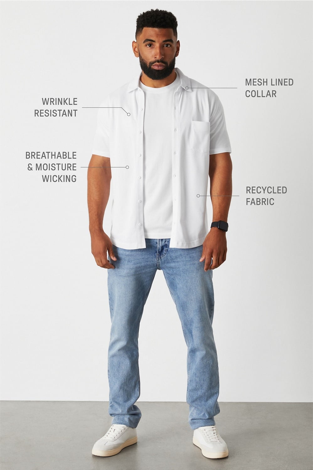 Fabletics The Dash Short Sleeve Button Up