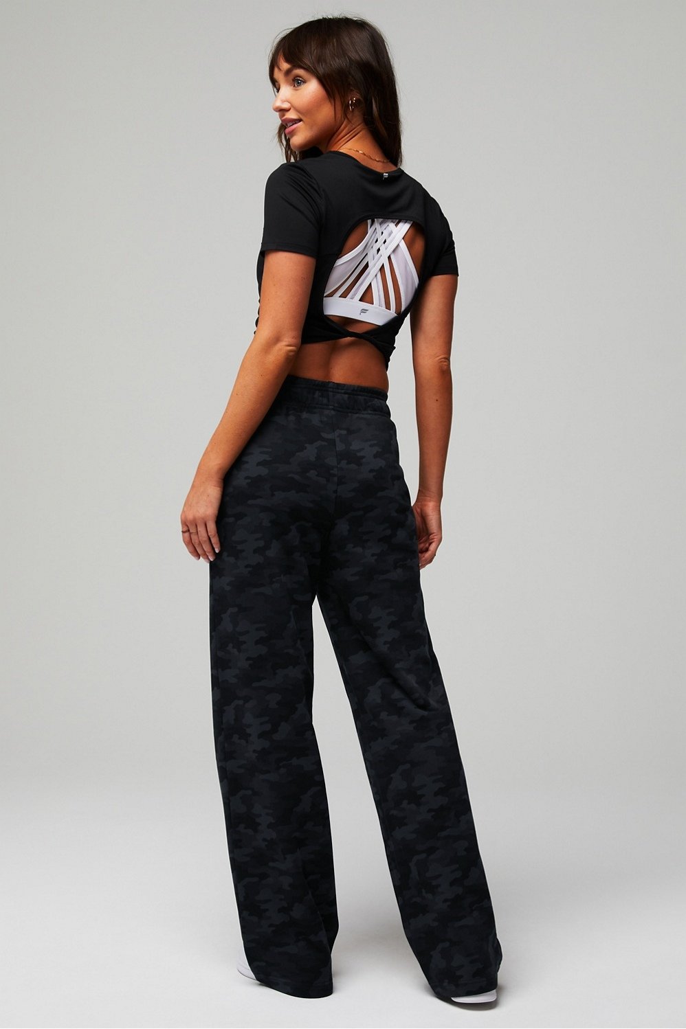 Fabletics Dry-Flex Open Back Twist Short-Sleeve Tee