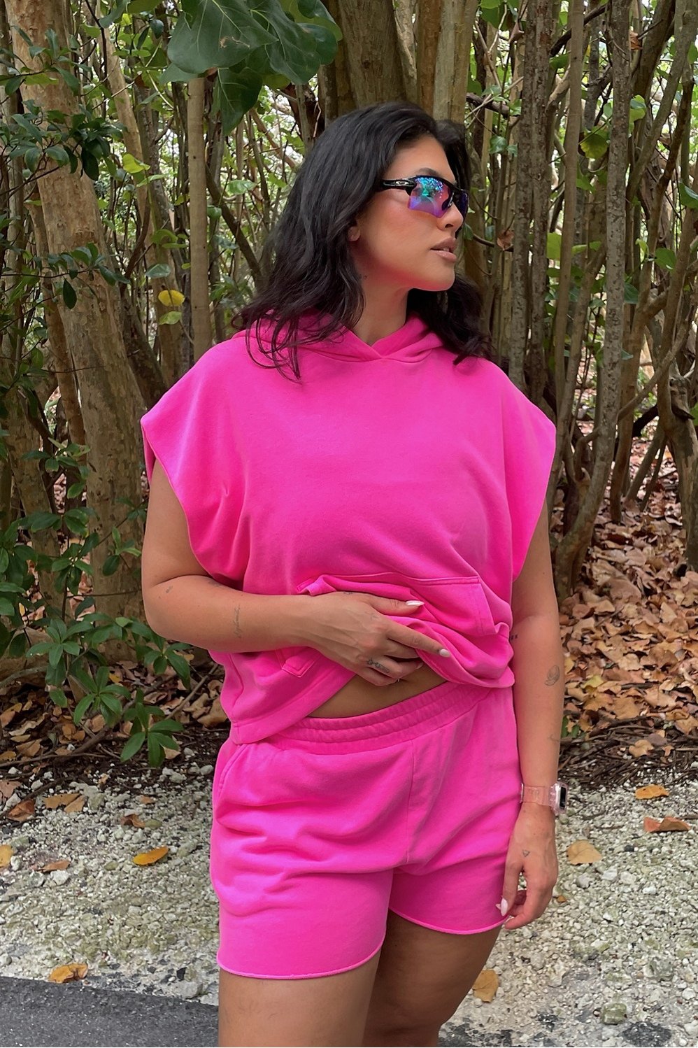 Fabletics Year Round Terry Sleeveless Hooded Sweatshirt
